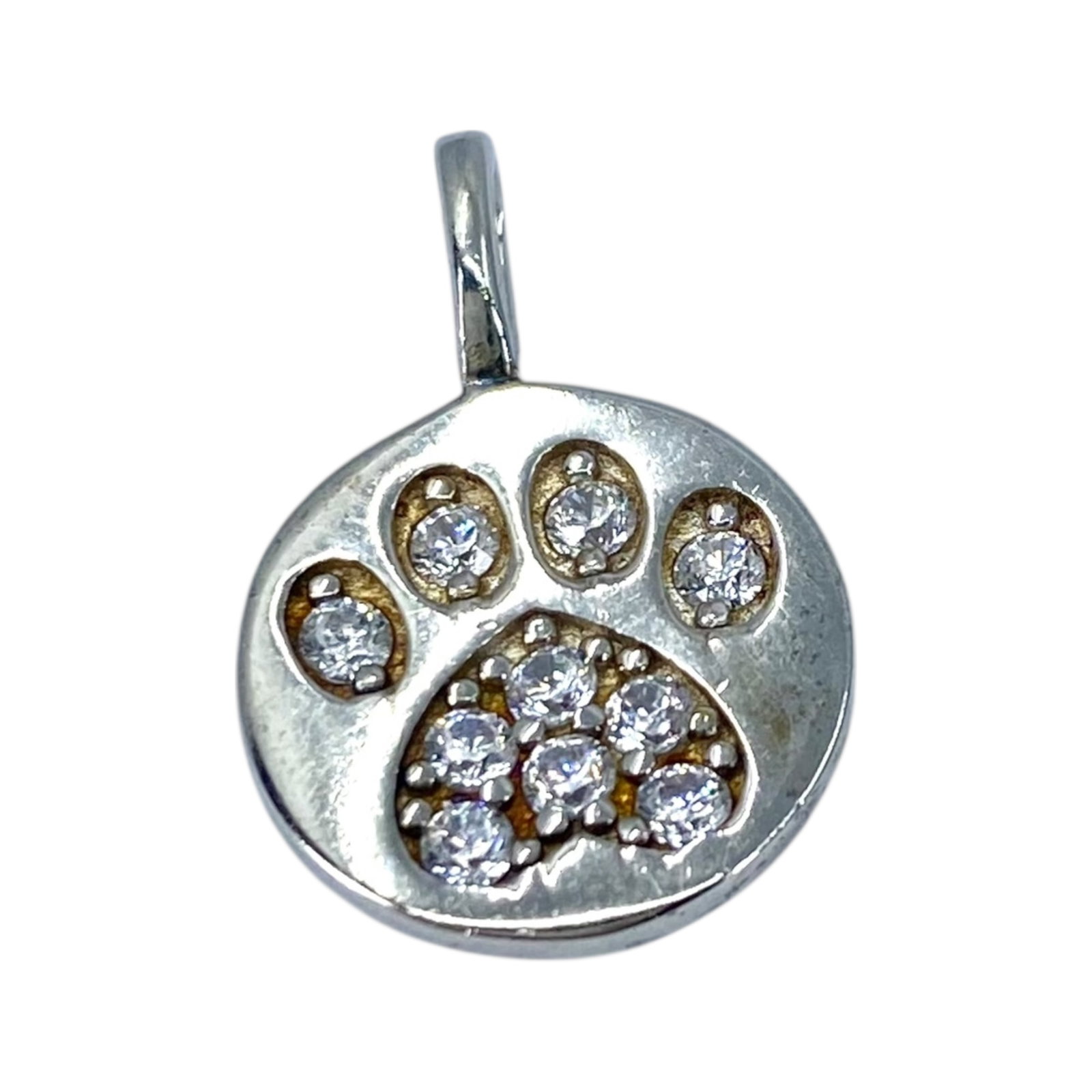 Signed Sterling Paw Print Pendant 2g: Signed Sterling Paw Print Pendant 2g Engraved N 925 China