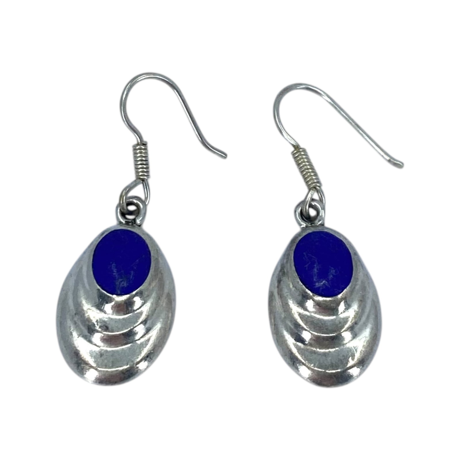 Signed Sterling Lapis Lazuli Drop Earrings 2g (1 of 4)