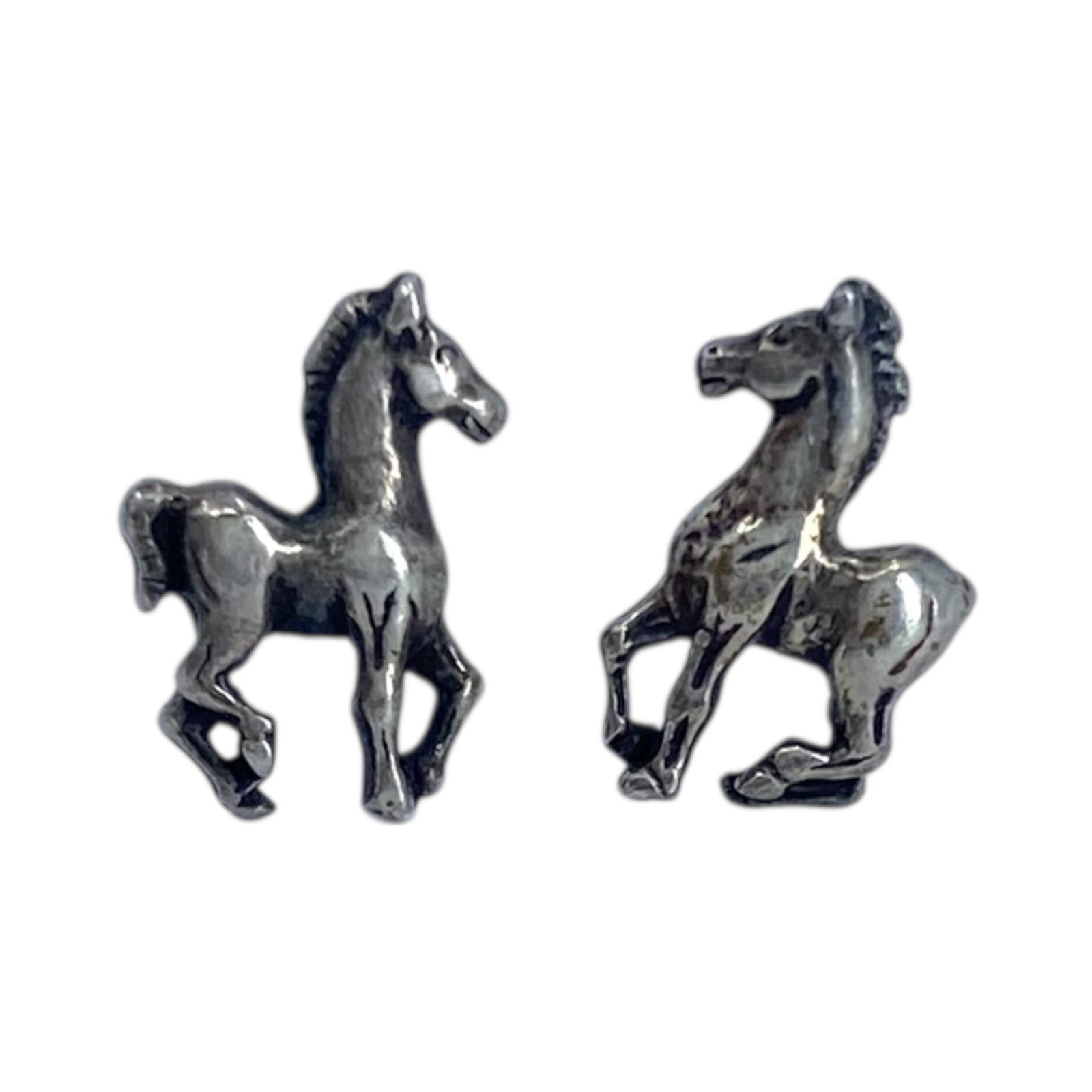 Sterling Horse Stud Earrings 1g: Sterling Horse Stud Earrings 1g Engraved Ster