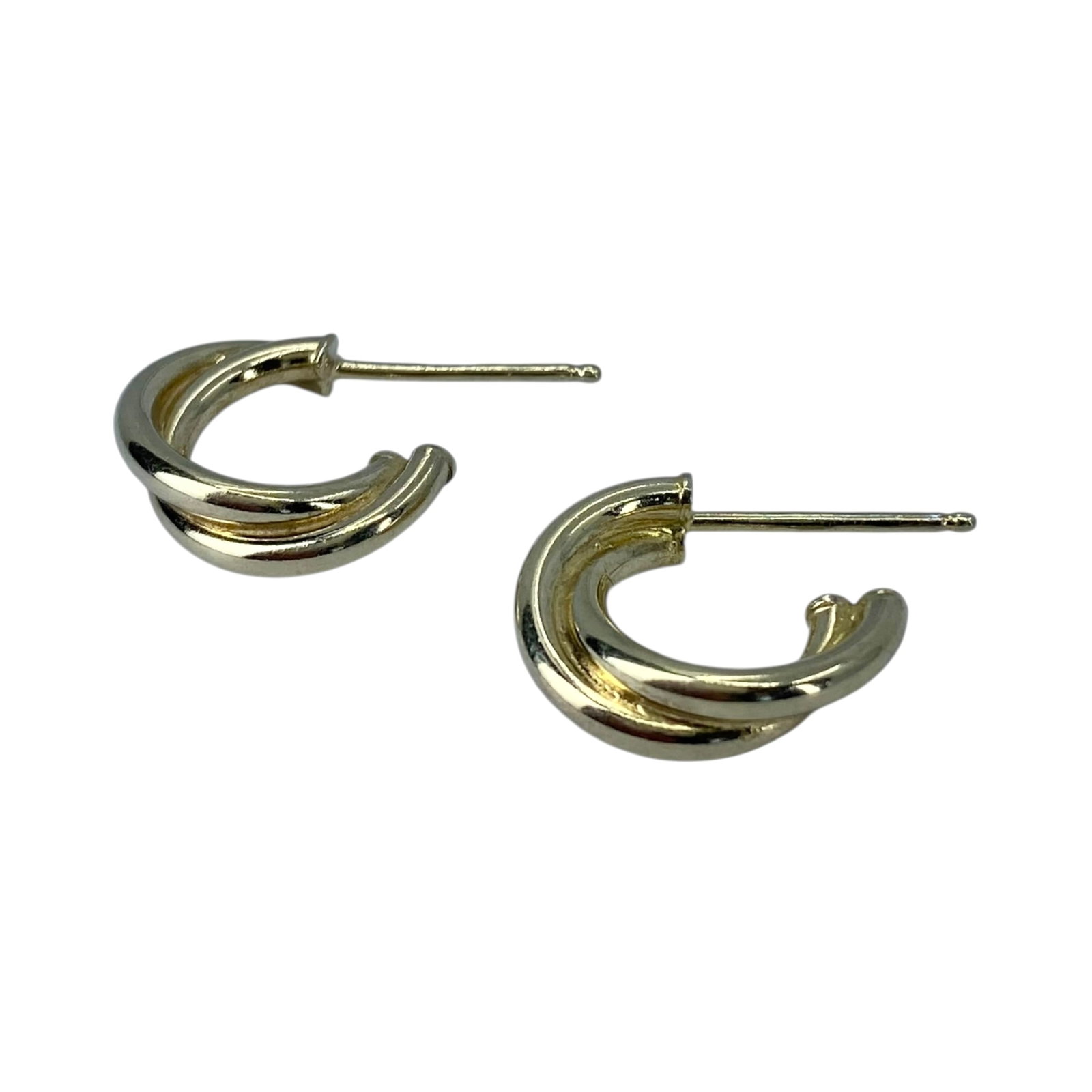 Gold Over Sterling Twist Hoop Earrings 2.3g: Gold Over Sterling Twist Hoop Earrings 2.3g engraved 925 Italy