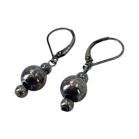 Signed Sterling Ball Drop Earrings 2.2g