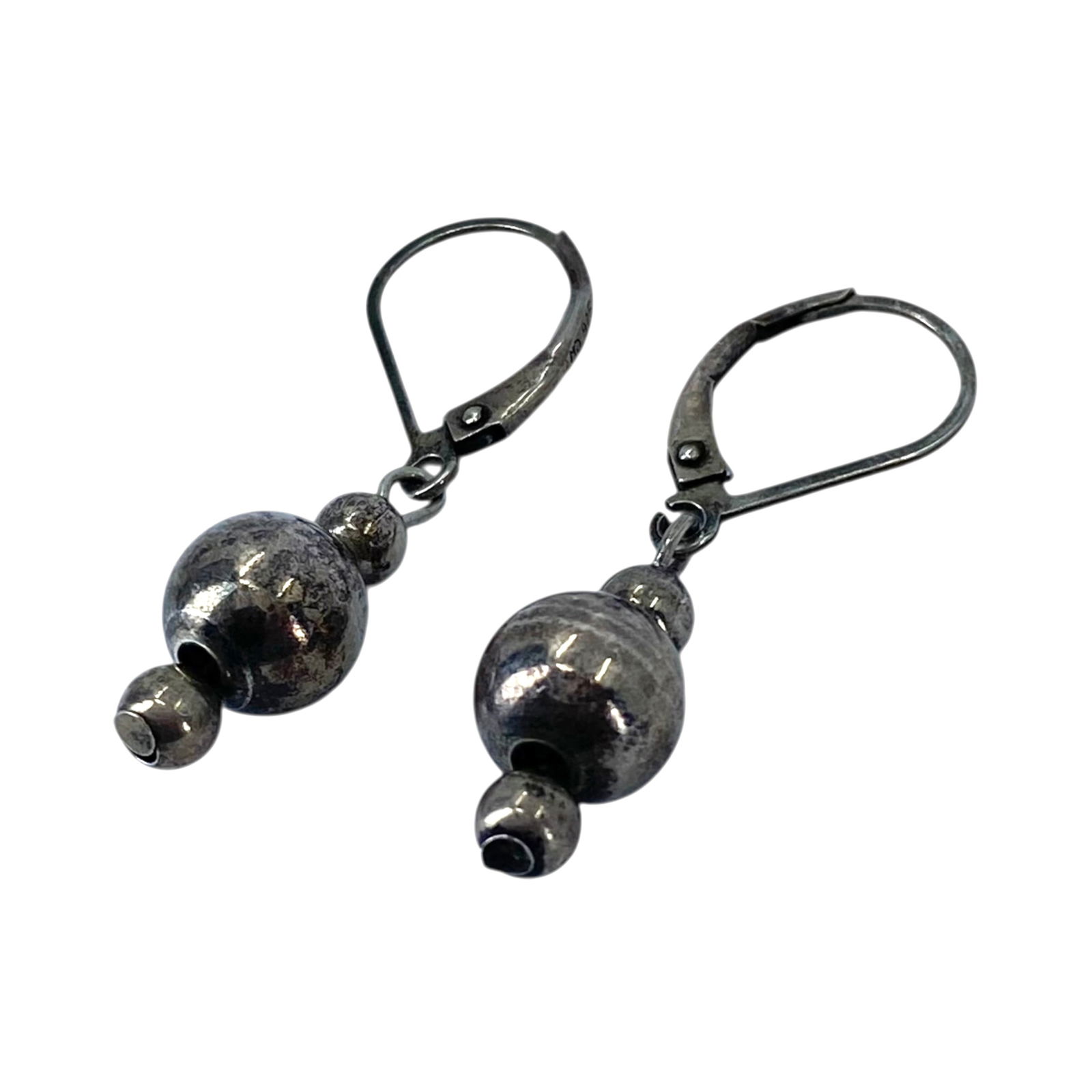Signed Sterling Ball Drop Earrings 2.2g (1 of 4)