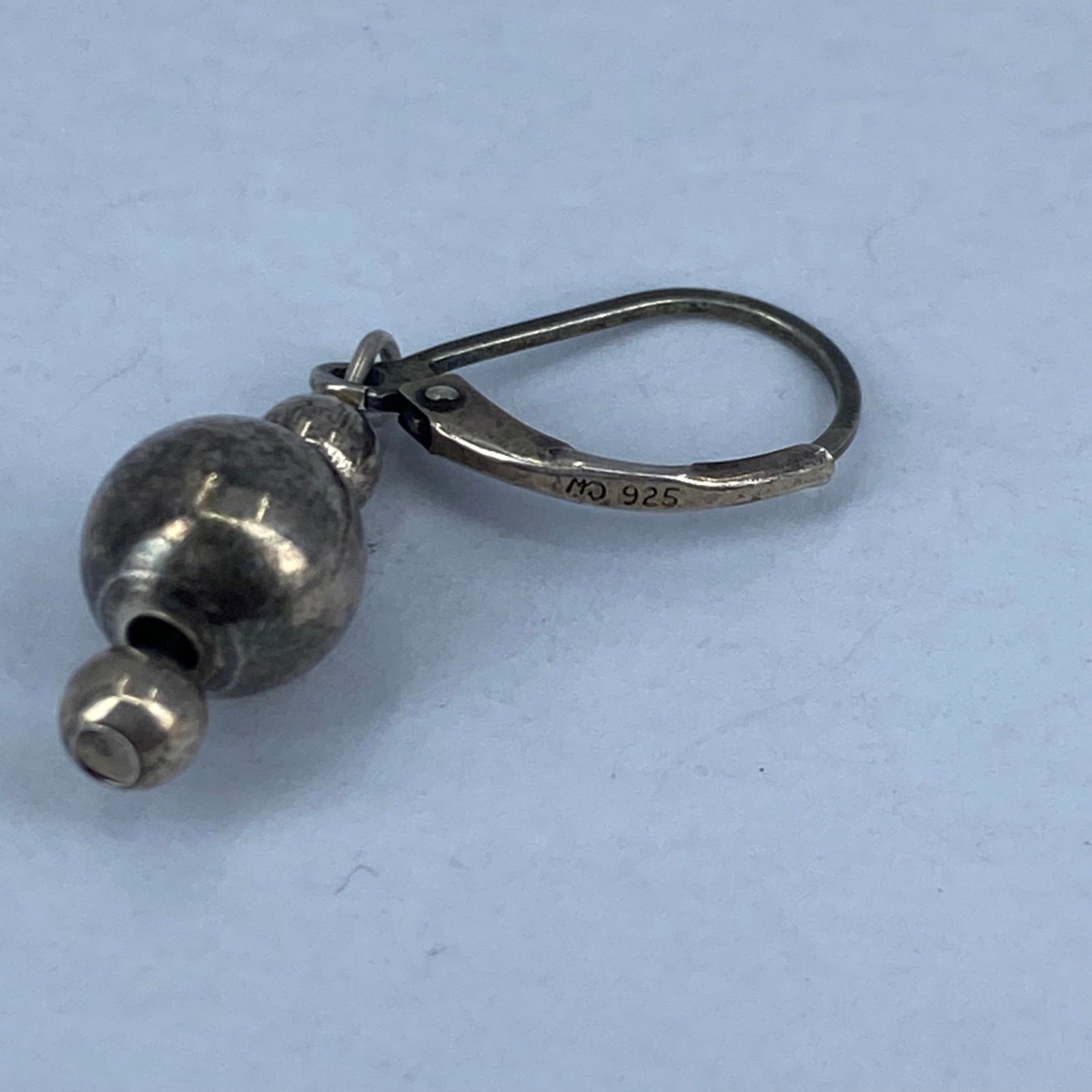 Signed Sterling Ball Drop Earrings 2.2g - 3