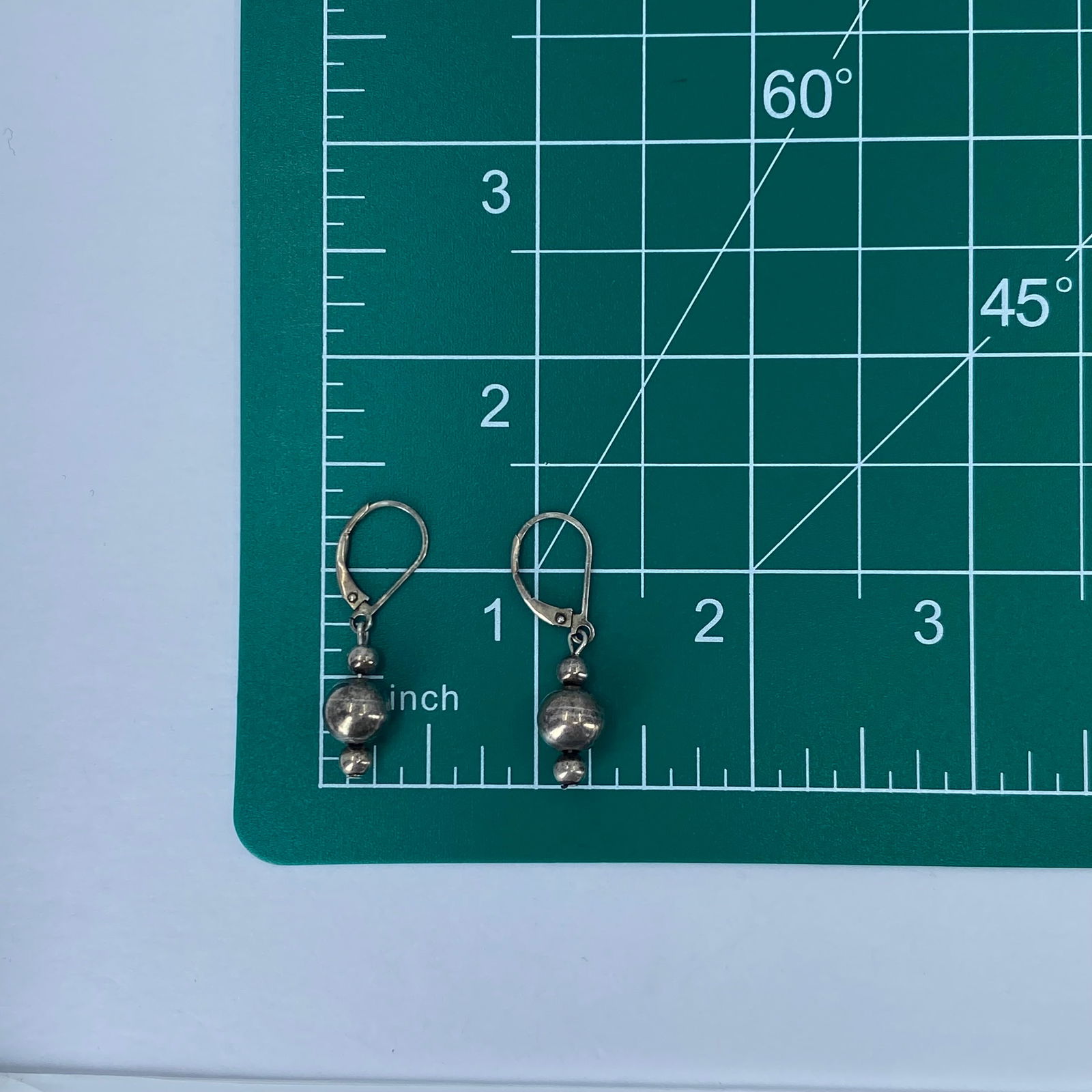 Signed Sterling Ball Drop Earrings 2.2g - 4