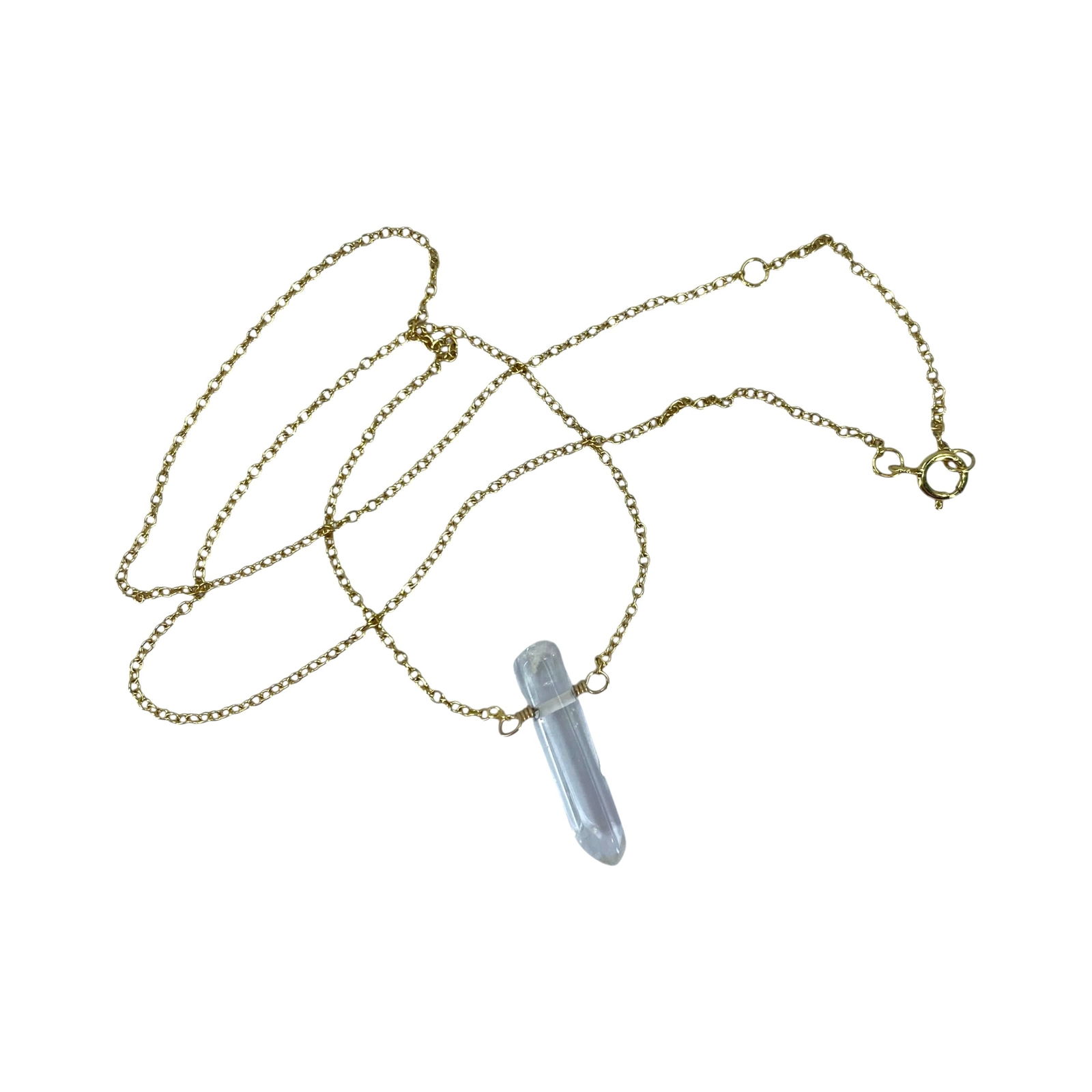 Gold Over Sterling 17in Glass Crystal on Cable Chain 2g: Gold Over Sterling 17in Glass Crystal on Cable Chain 2g Engraved 925