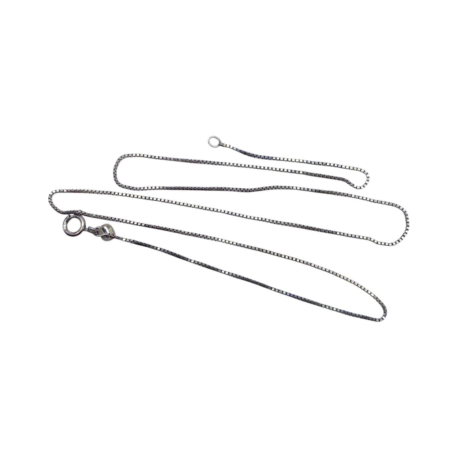 Sterling 18.5in Box Chain 2.4g: Sterling 18.5in Box Chain 2.4g Engraved 925 Italy SU