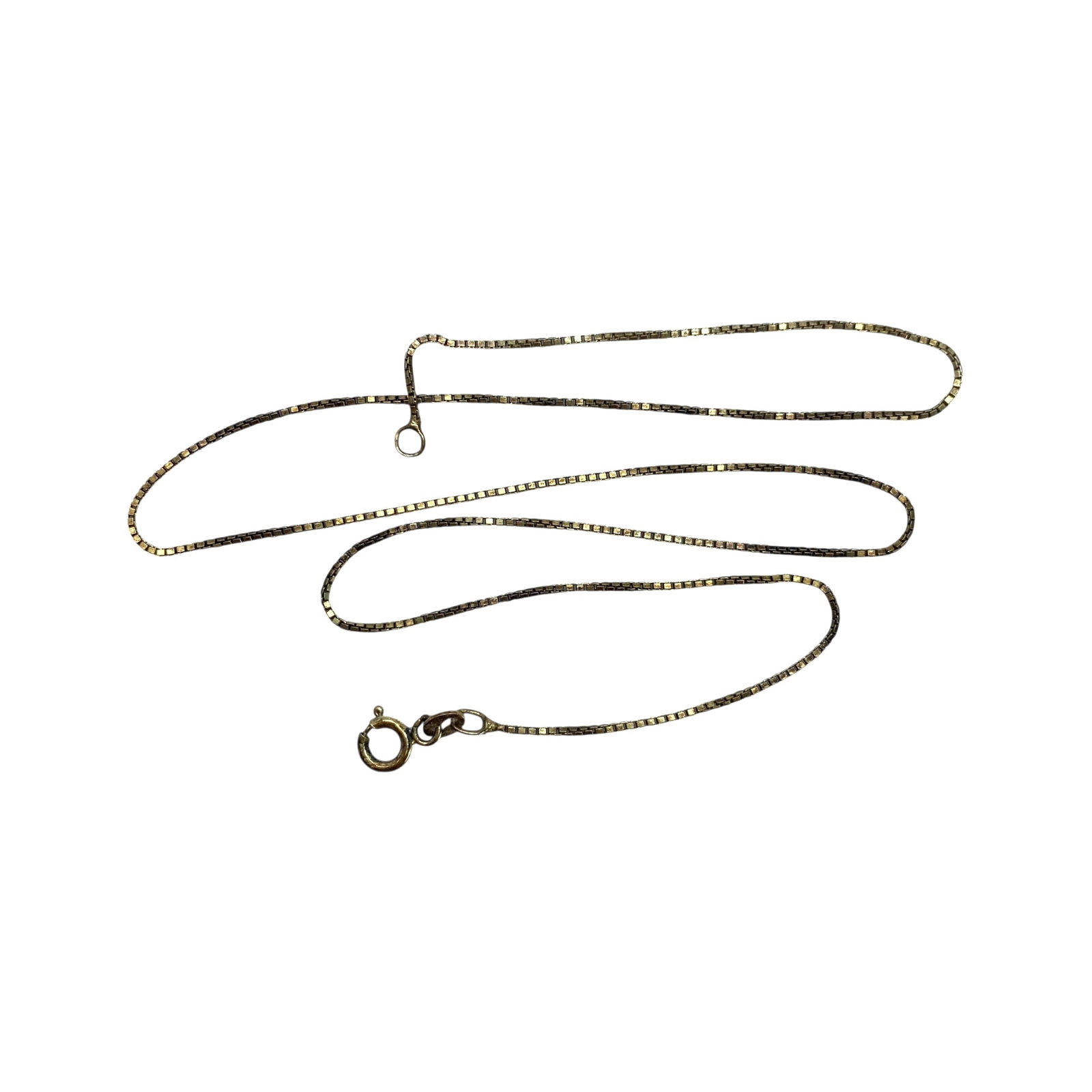 Gold Over Sterling 18in Box Chain 3g: Gold Over Sterling 18in Box Chain 3g Engraved 925 Italy