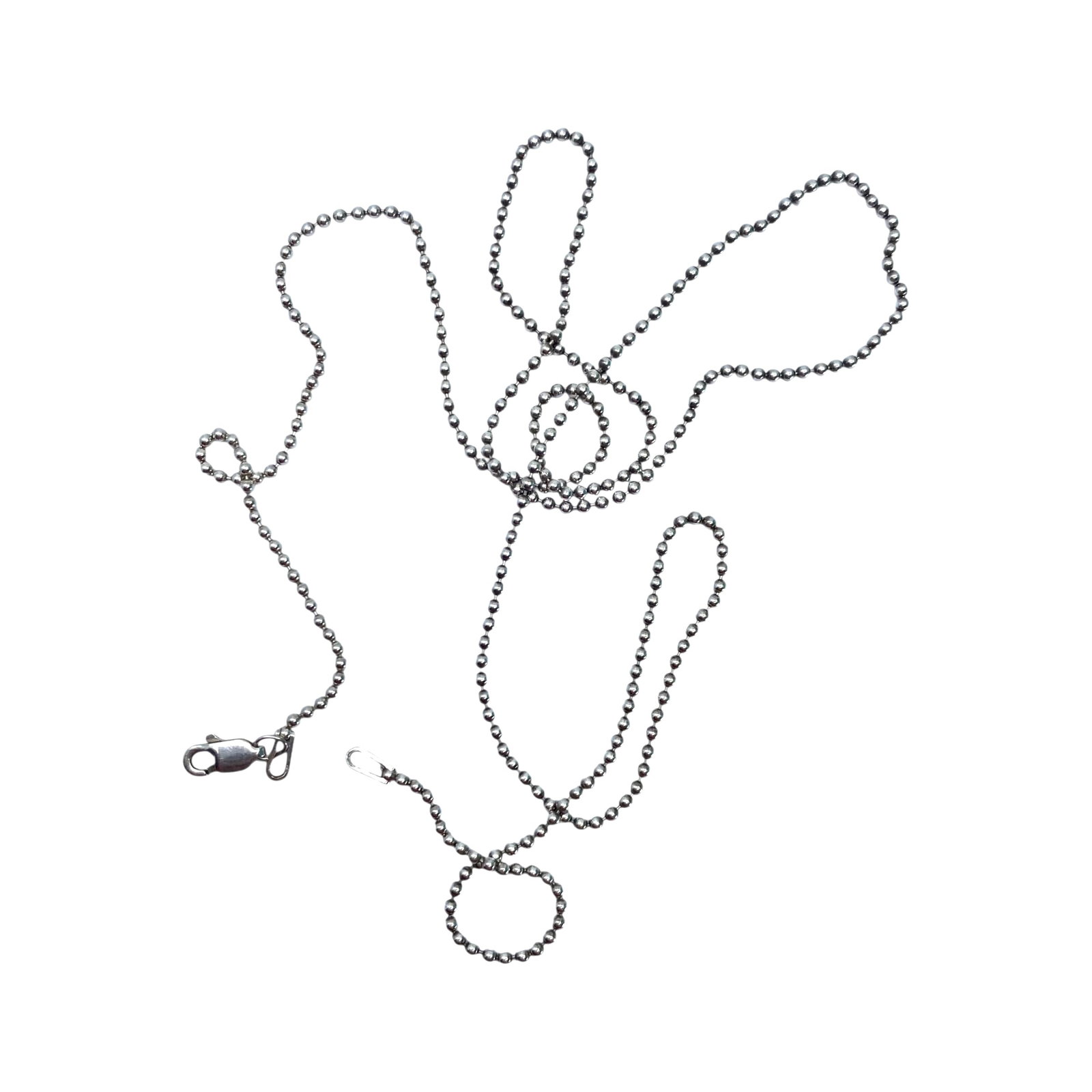 Signed Sterling 24in Bead Chain 4g: Signed Sterling 24in Bead Chain 4g Engraved MSCo 925