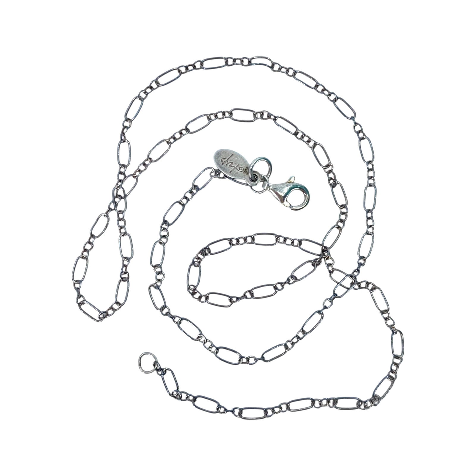 Signed Sterling 18in Oval and Circle Cable Chain 2.4g: Signed Sterling 18in Oval and Circle Cable Chain 2.4g Engraved tup 925