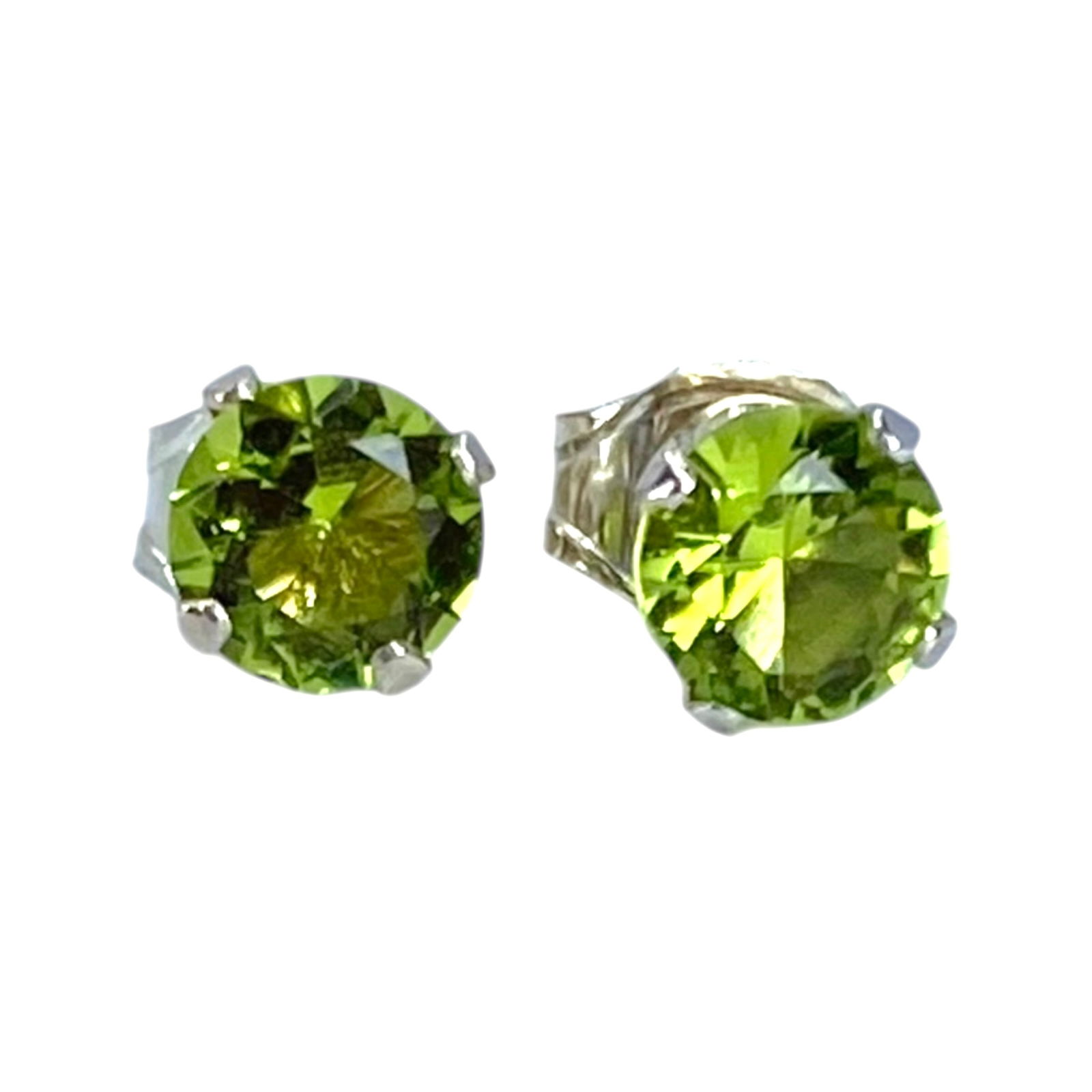 Sterling Round Green Rhinestone Studs 0.4g (1 of 3)
