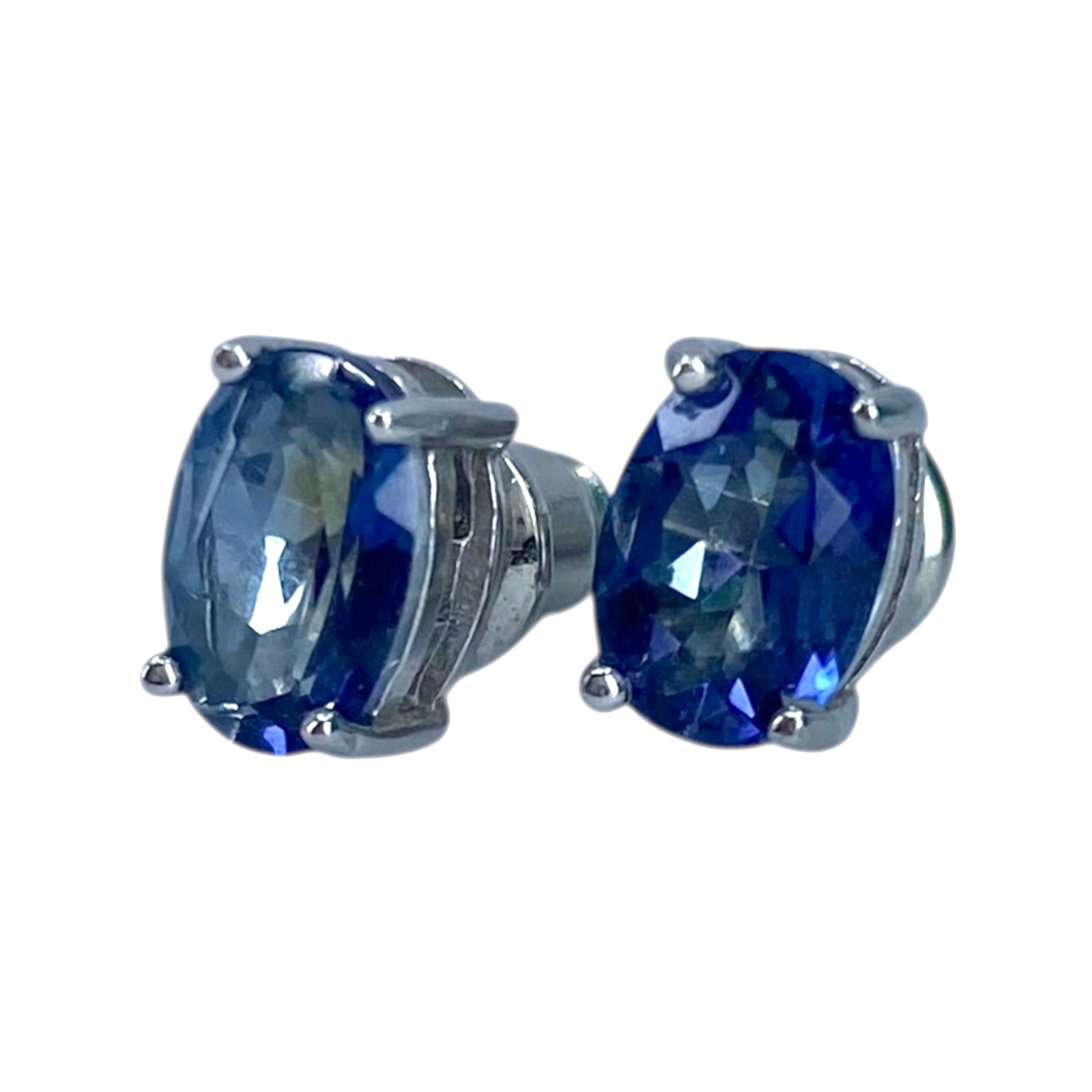 Sterling Oval Tanzanite Stud Earrings 1.1g (1 of 4)