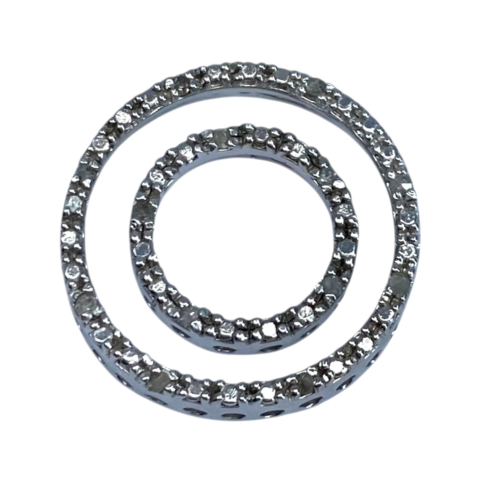 Signed Sterling Diamond Circle Slide Pendant 4g: Signed Sterling Diamond Circle Slide Pendant 4g Engraved FAS 925