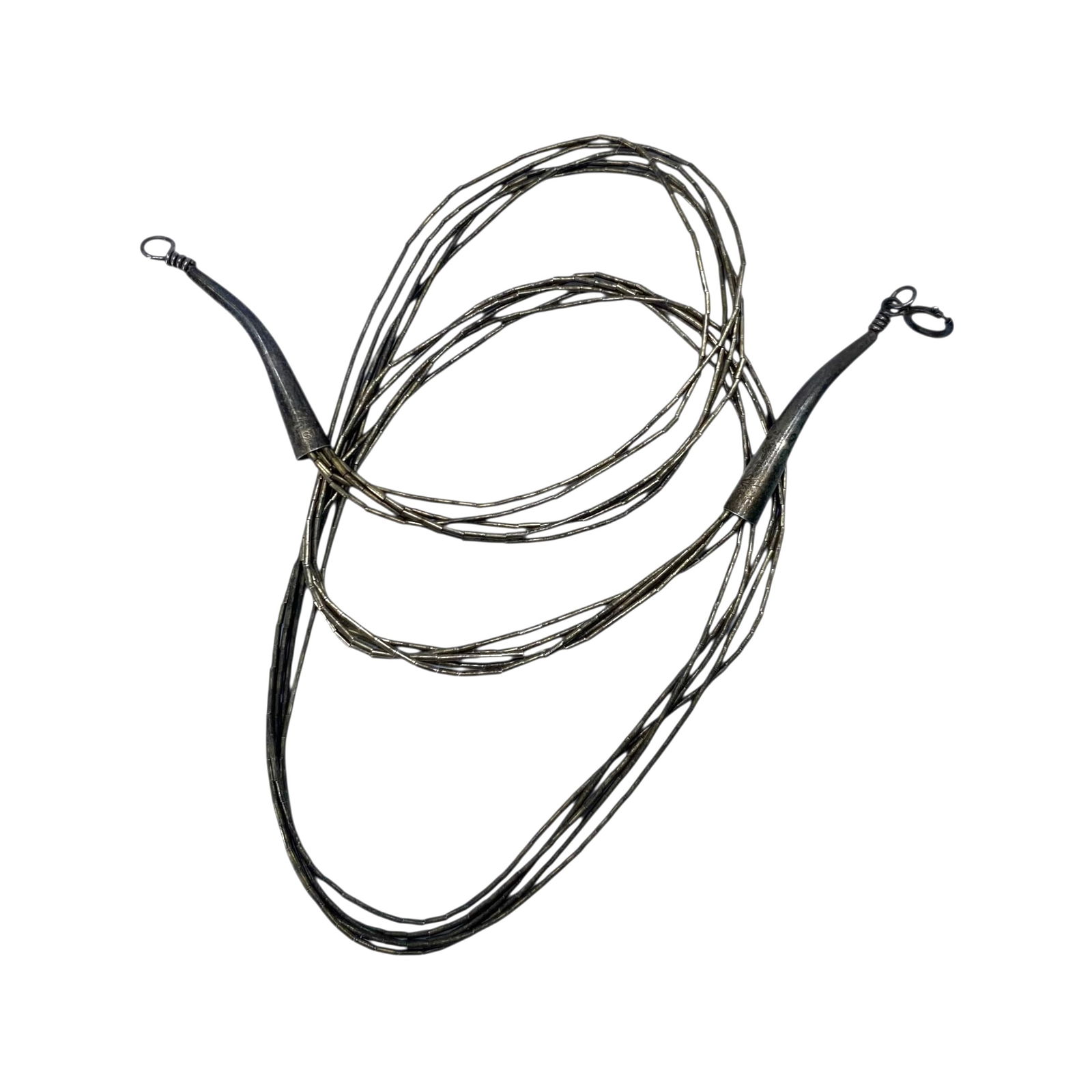 Sterling 5 Chain Tube Bead 18in Necklace 5.1g: Sterling 5 Chain Tube Bead 18in Necklace 5.1g Engraved 925