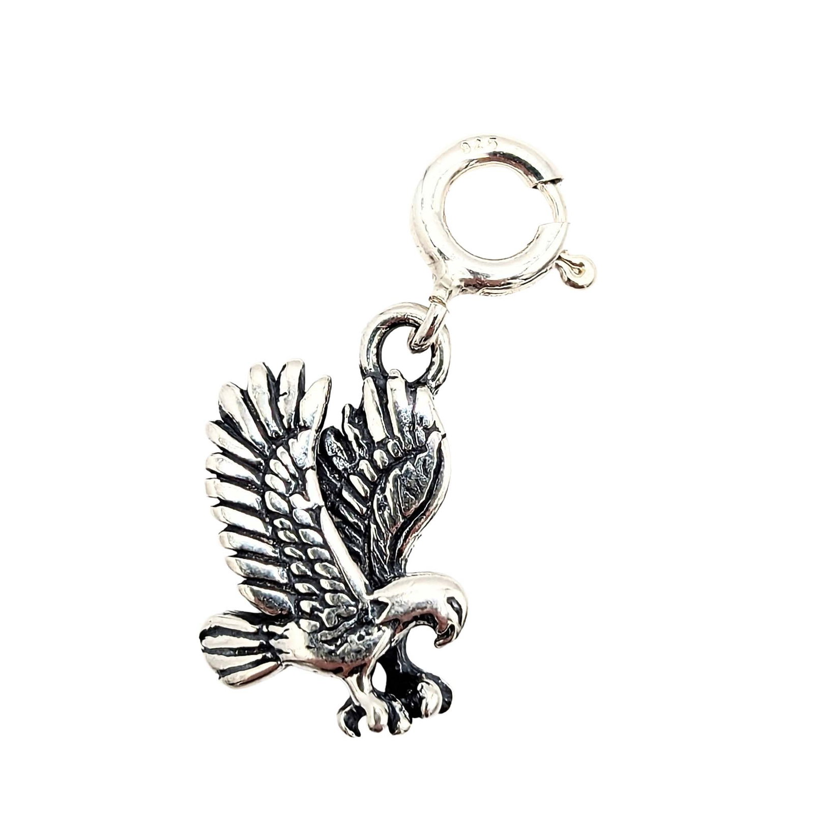 Native Made Sterling Silver Flying Eagle Charm (1 of 3)