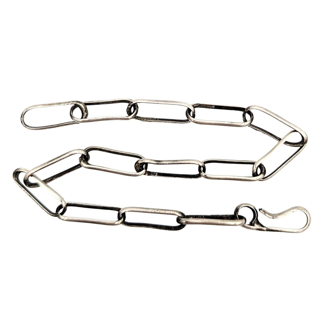 Native Handmade Sterling Silver Chain Bracelet: Native Handmade Sterling Silver Chain Bracelet Chain Links Measure 5mm x 15mm Each 8in Length 4g