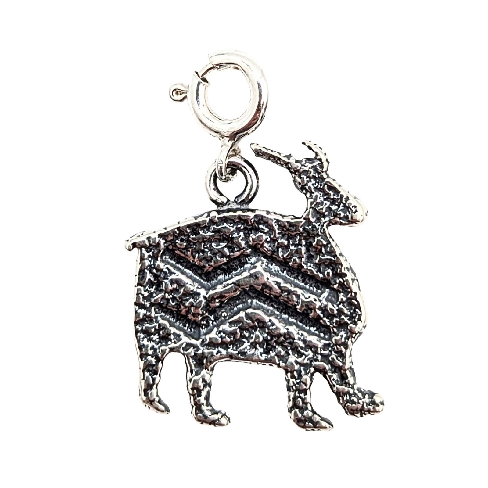 Native Made Signed Sterling Silver Armadillo Symbol Charm: Native Made Signed Sterling Silver Armadillo Symbol Charm 3g