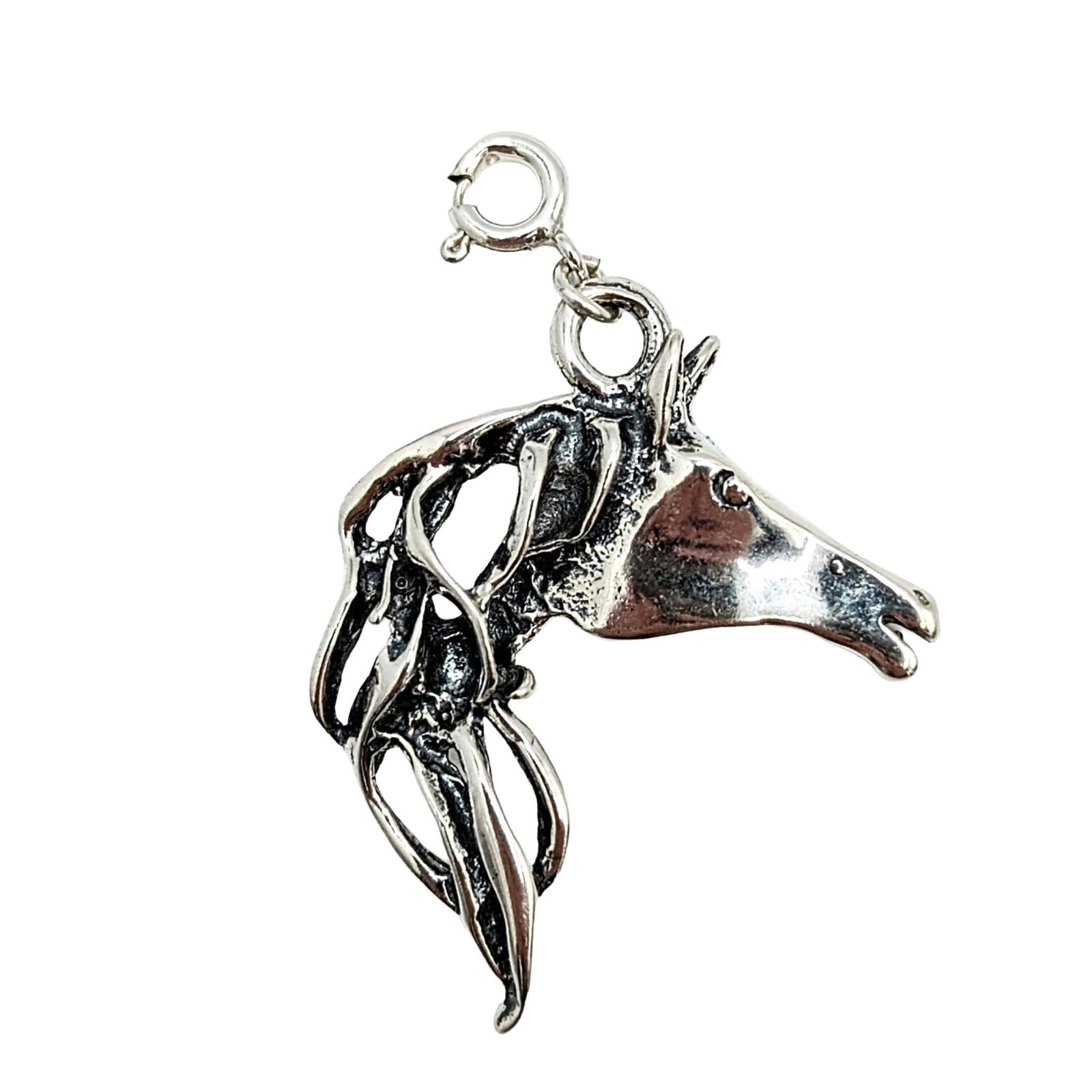 Native Made Sterling Silver Horse Head Charm (1 of 3)