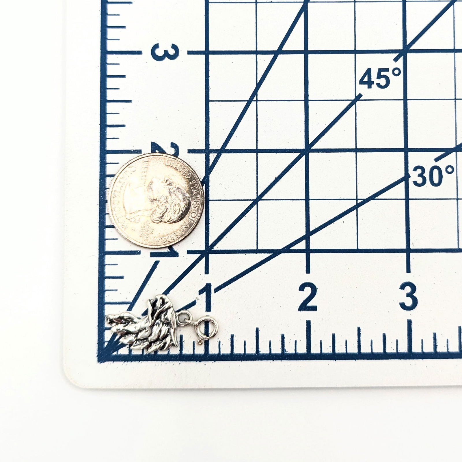 Native Made Sterling Silver Eagle Head Charm - 3