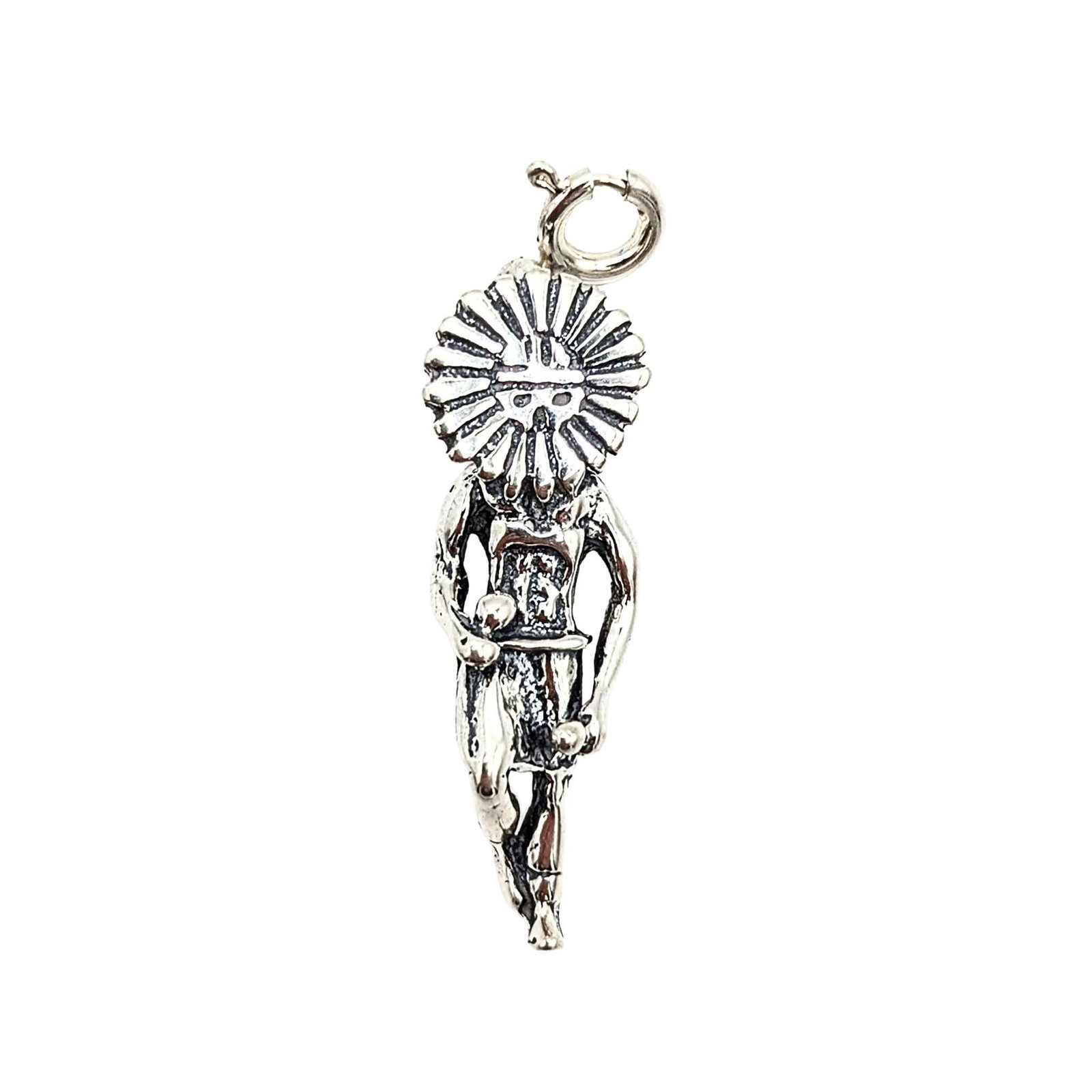 Native Made Sterling Silver Zuni Sun Face Dancer Charm (1 of 3)
