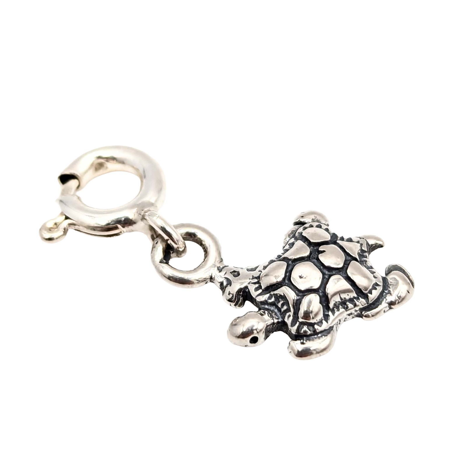 Native Made Sterling Silver Turtle Charm - 2