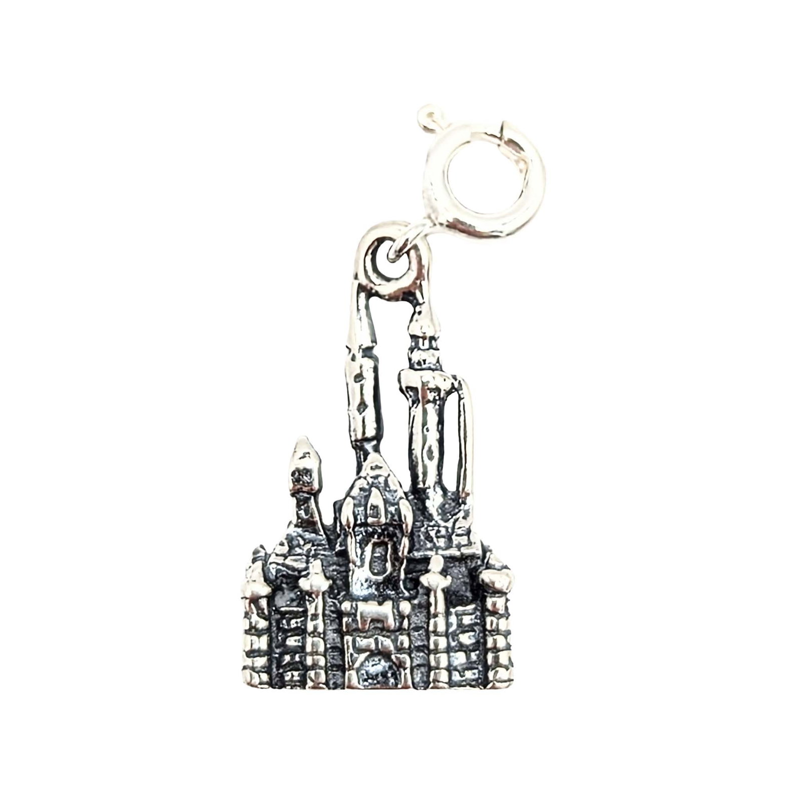 Native Made Sterling Silver Castle Charm: Native Made Sterling Silver Castle Charm 2.9g