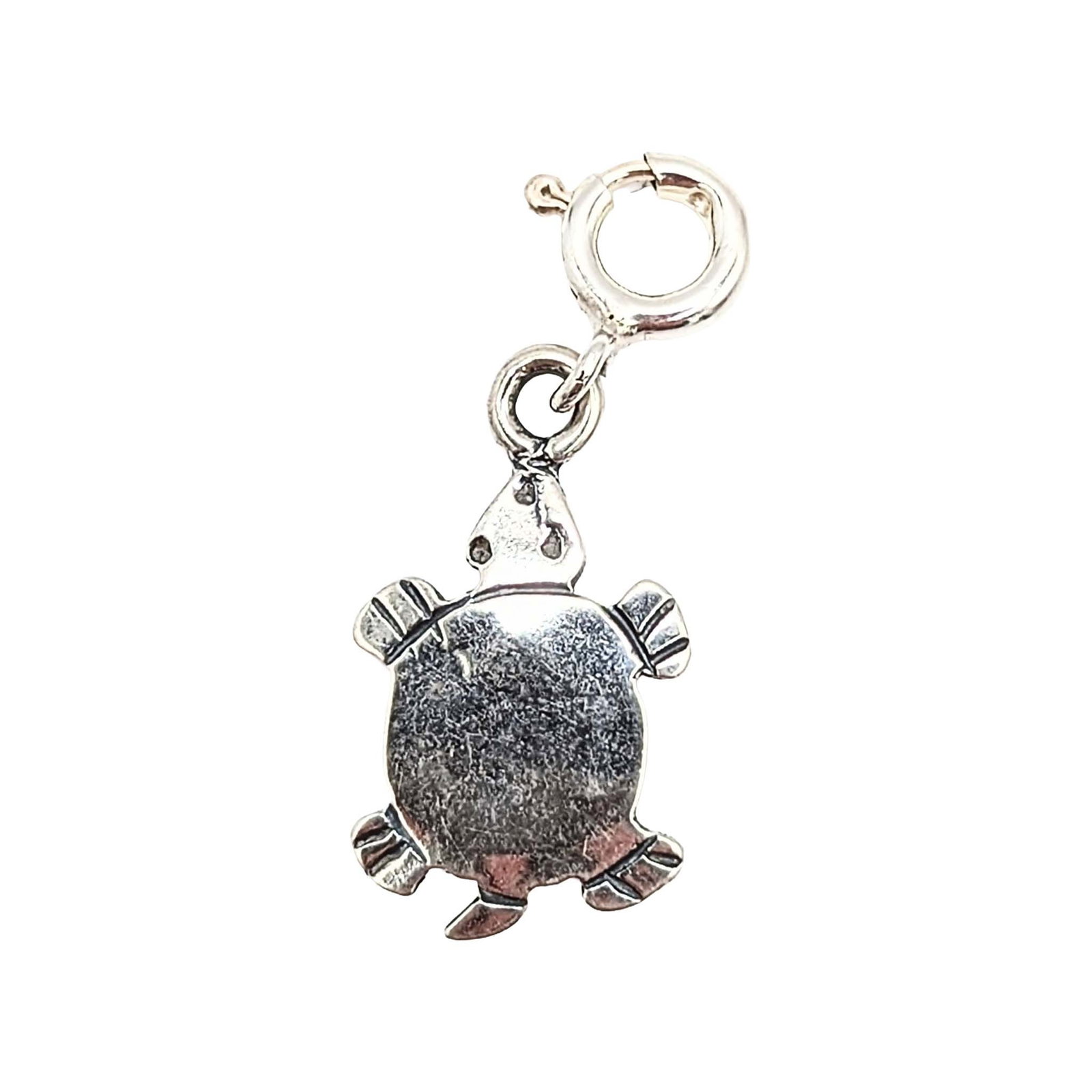 Native Made Sterling Silver Turtle Charm: Native Made Sterling Silver Turtle Charm Signed Sterling USA 1.1g