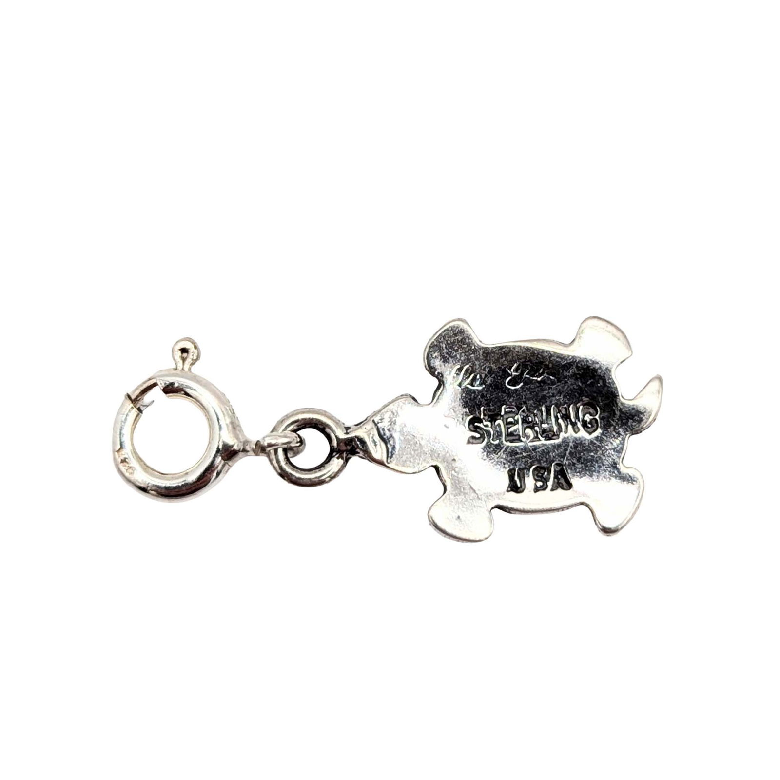 Native Made Sterling Silver Turtle Charm - 2