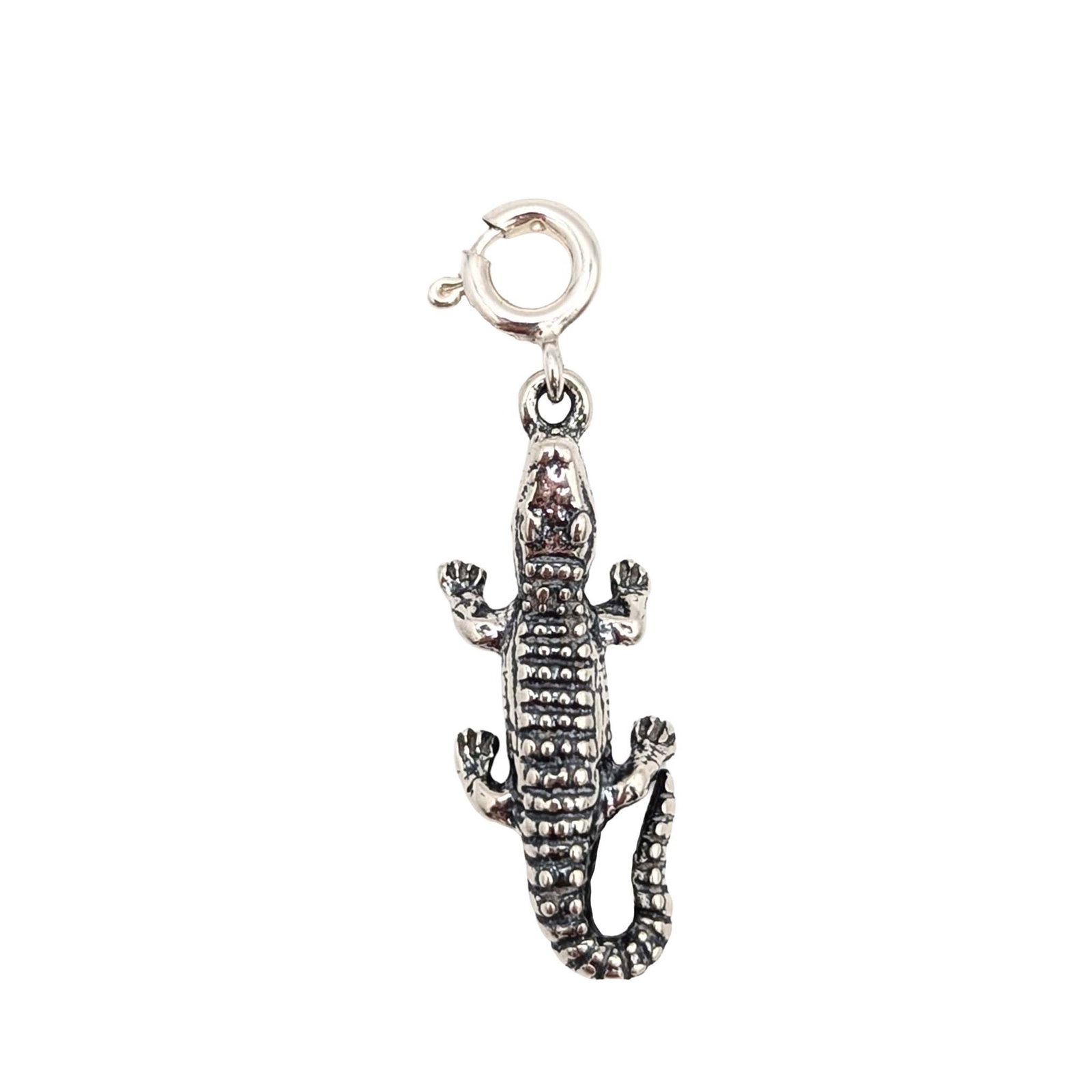 Native Made Sterling Silver Alligator Charm: Native Made Sterling Silver Alligator Charm 3g