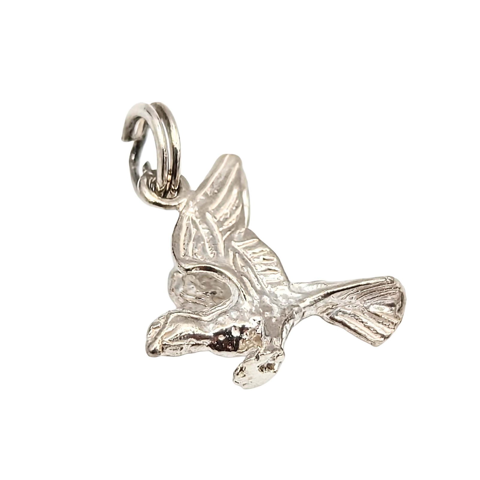 Native Made Sterling Silver Flying Eagle Charm - 2