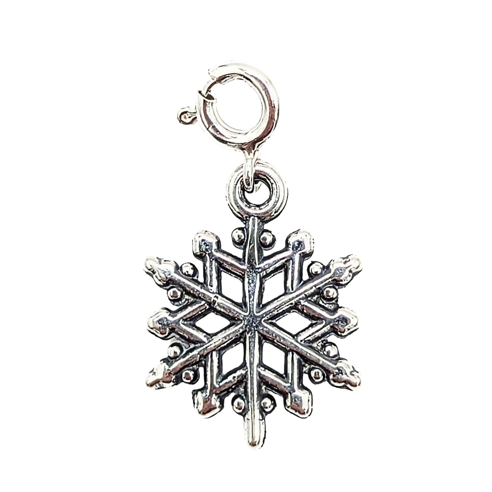 Native Made Sterling Silver Snowflake Charm: Native Made Sterling Silver Snowflake Charm Signed .925 USA 1.8g