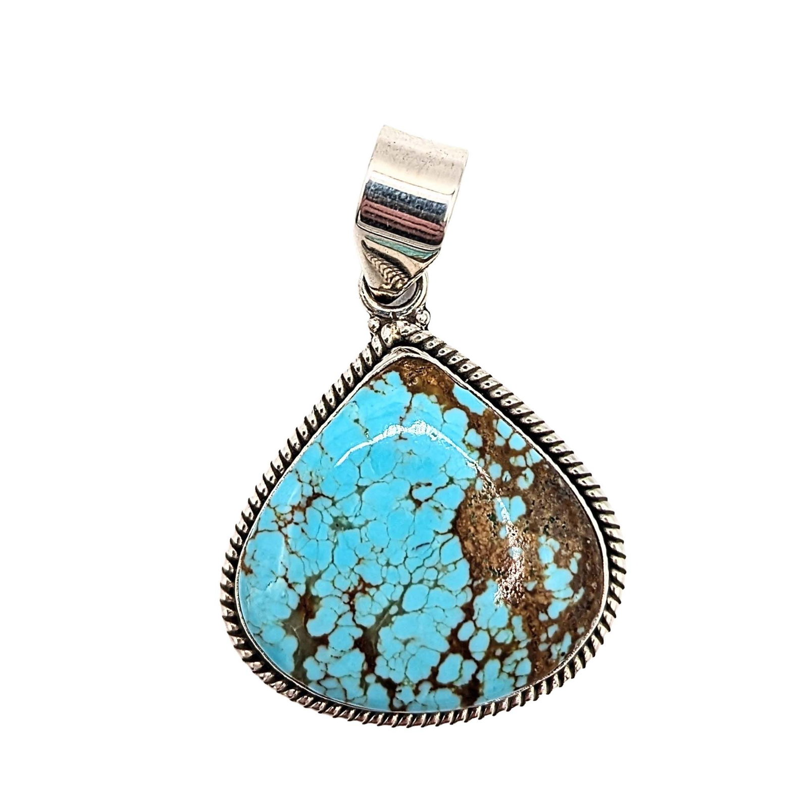 Southwest Sterling Silver Turquoise Drop Pendant (1 of 5)