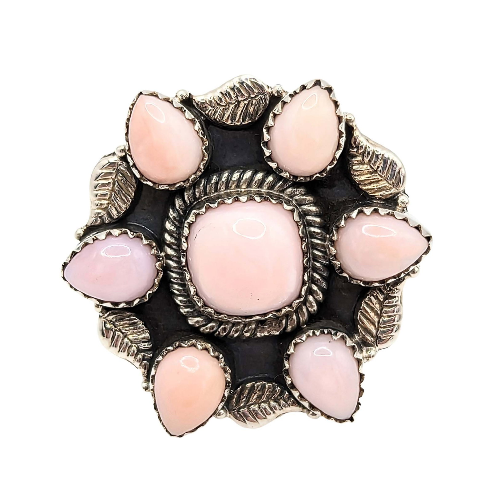 Southwest Sterling Silver Pink Opal Multi Stone Ring (1 of 5)