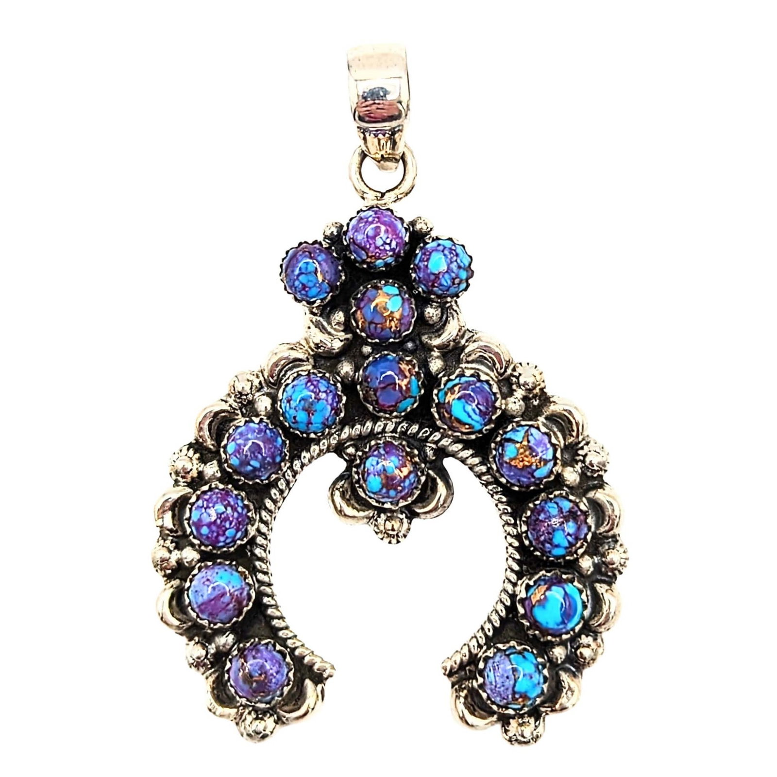 Southwest Sterling Silver Purple Mojave Turquoise Naja Pendant (1 of 4)