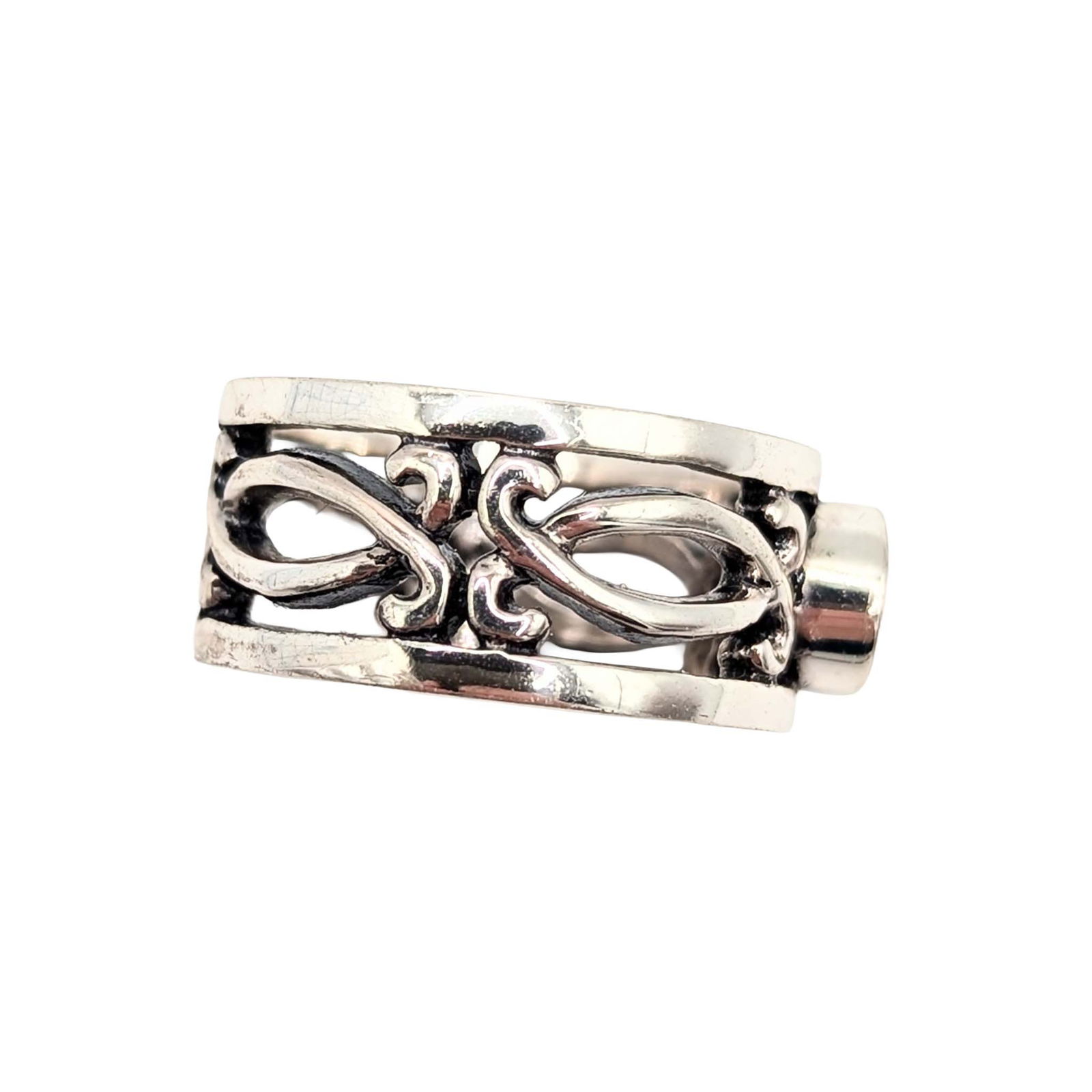 Sterling Silver Abalone Scroll Ring - 2