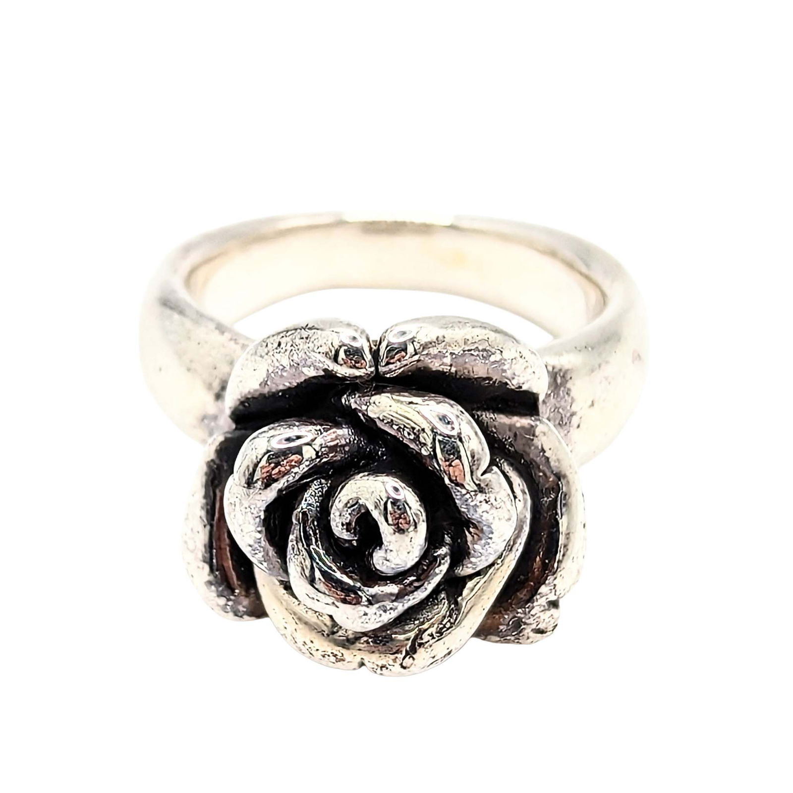 Sterling Silver Hollow Form Rose Ring (1 of 4)