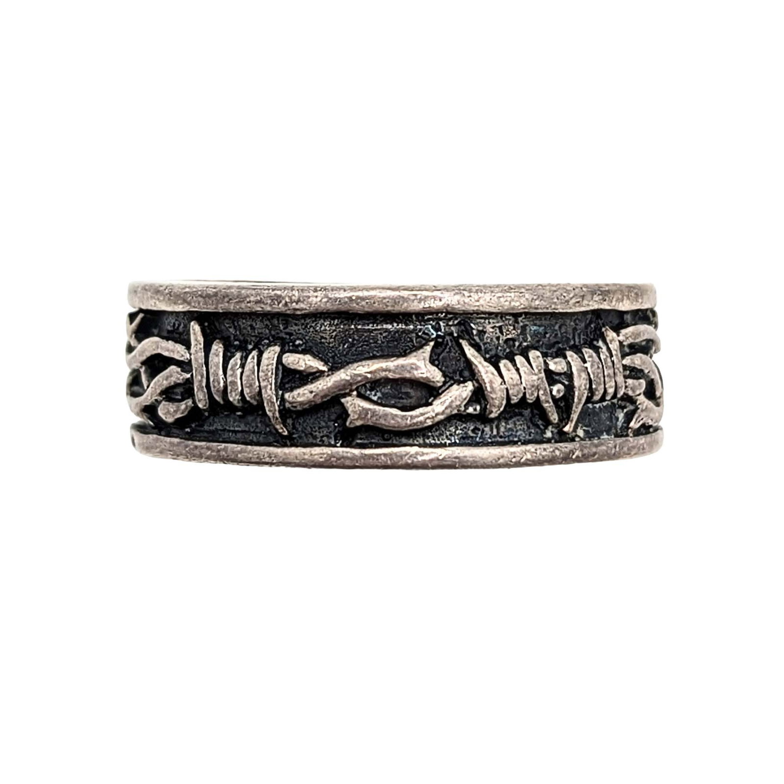 Sterling Silver Barbed Wire Band Ring (1 of 4)