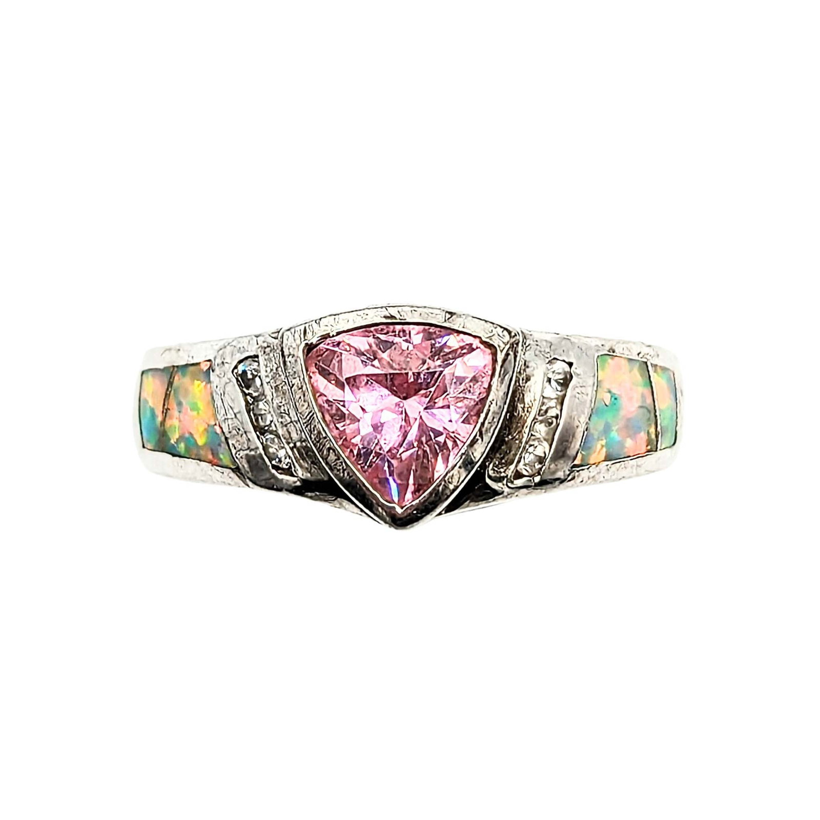 Sterling Silver Opal Topaz Diamond Ring (1 of 3)