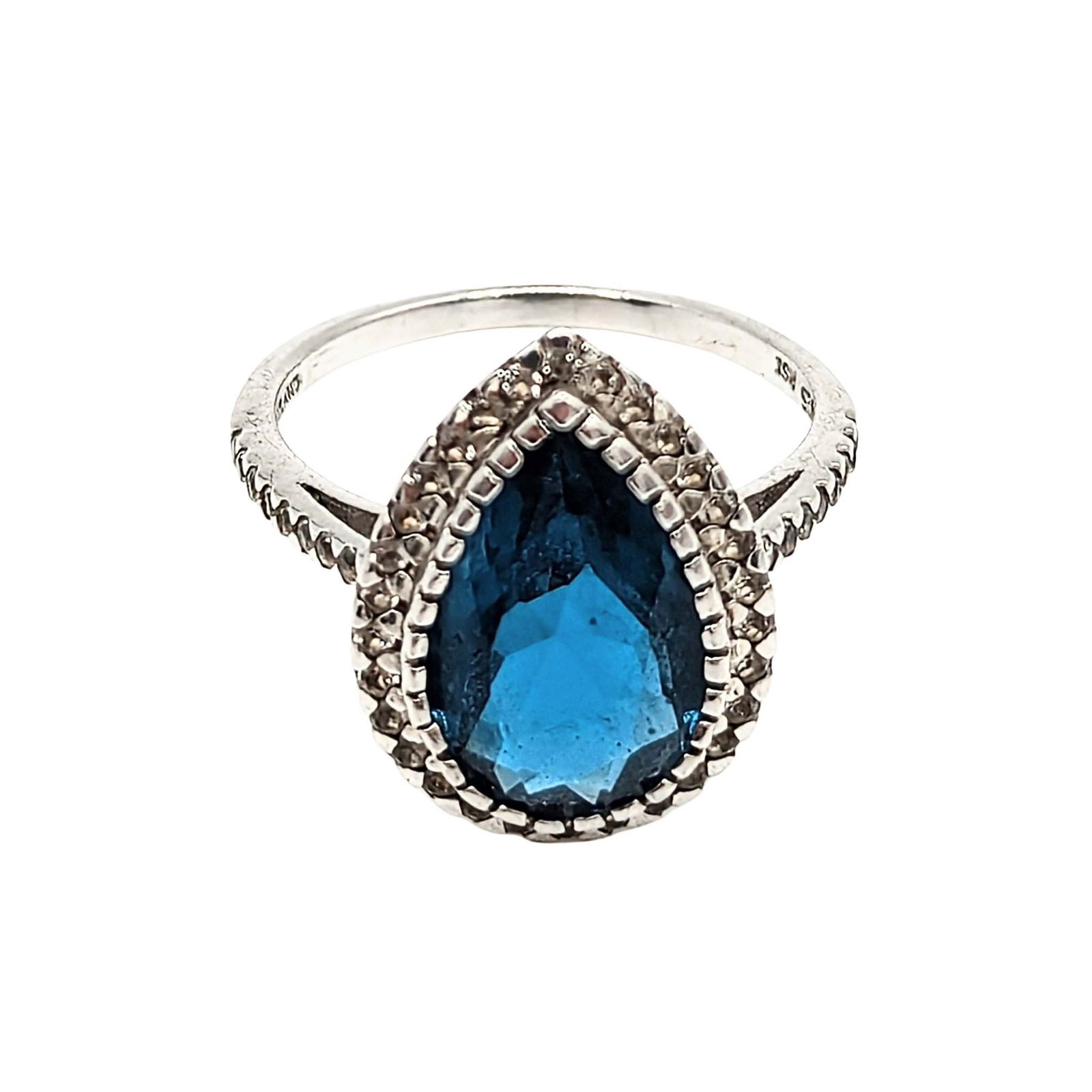 Sterling Silver Topaz Teardrop Ring (1 of 3)