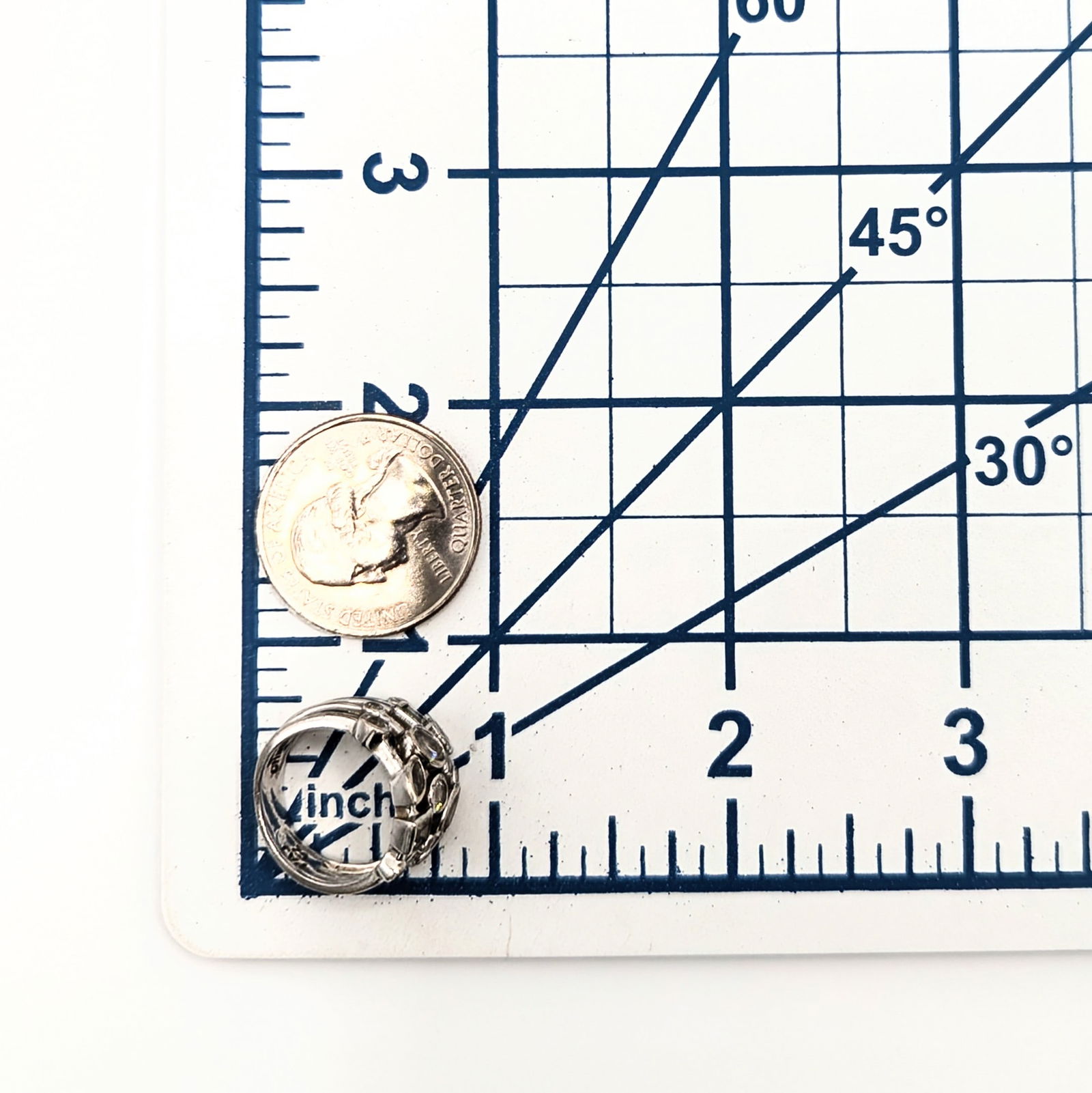 Sterling Silver CZ Cluster Band Ring - 4