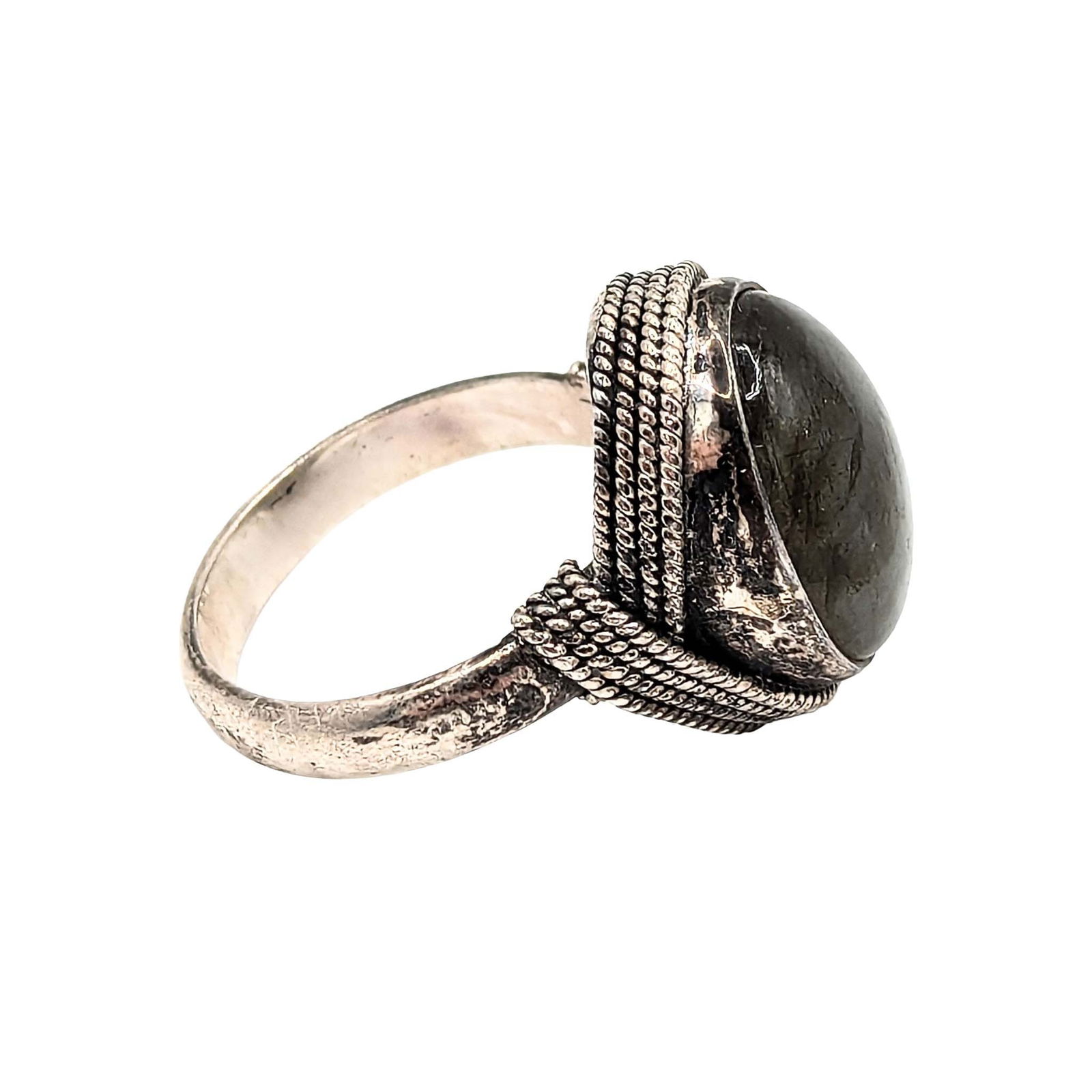 Sterling Silver Labradorite Oval Ring - 2