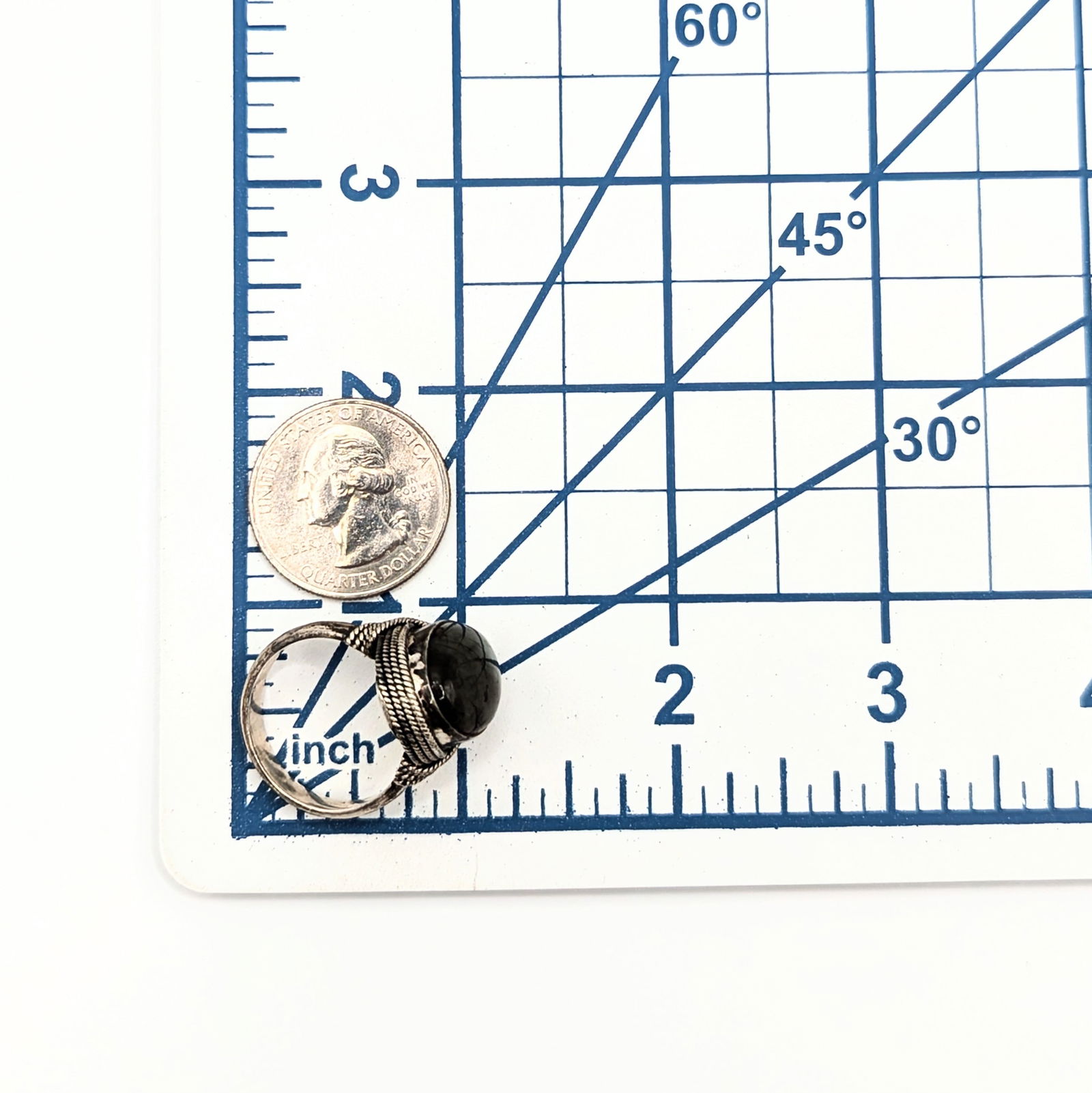 Sterling Silver Labradorite Oval Ring - 3