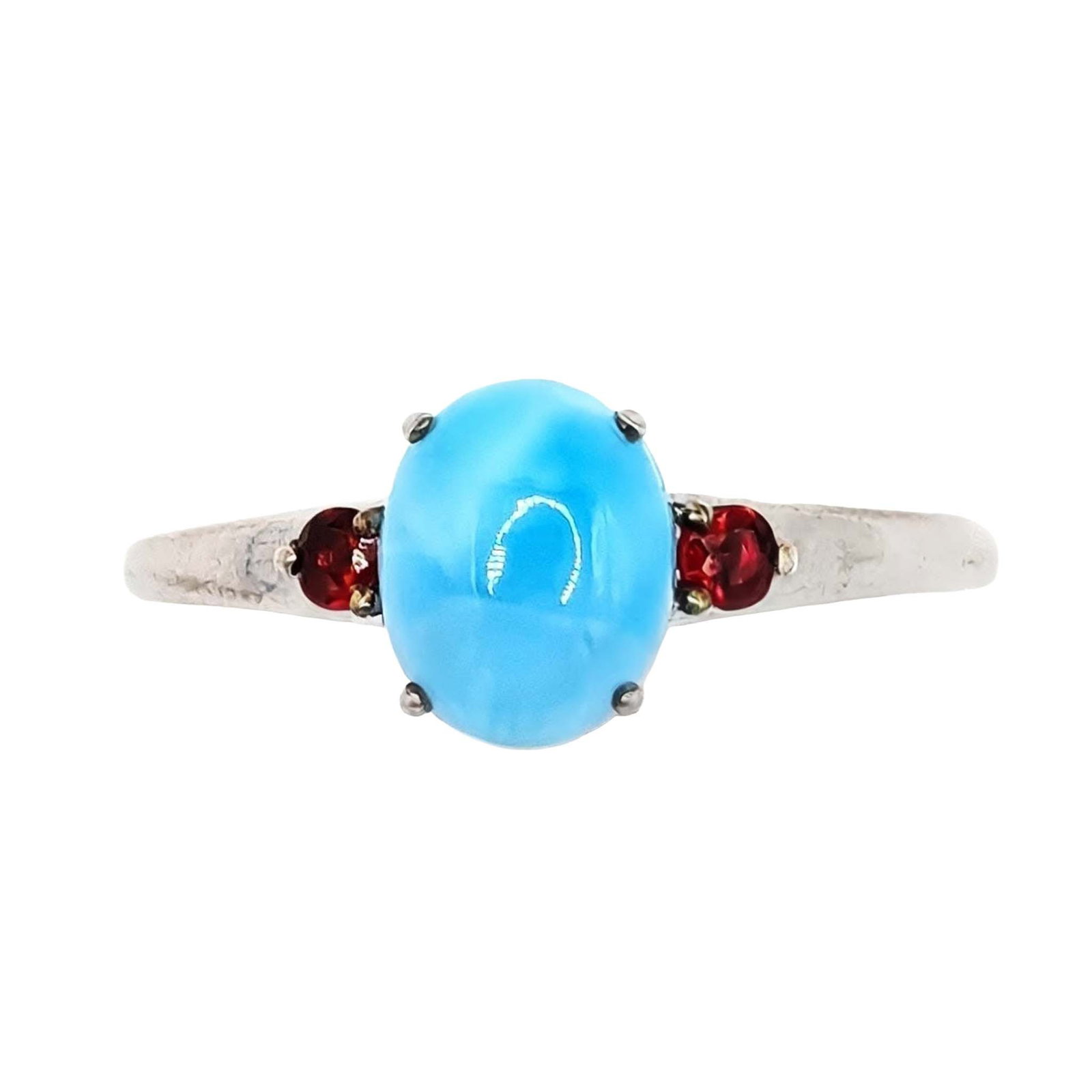Sterling Silver Larimar Red Stone Ring (1 of 3)