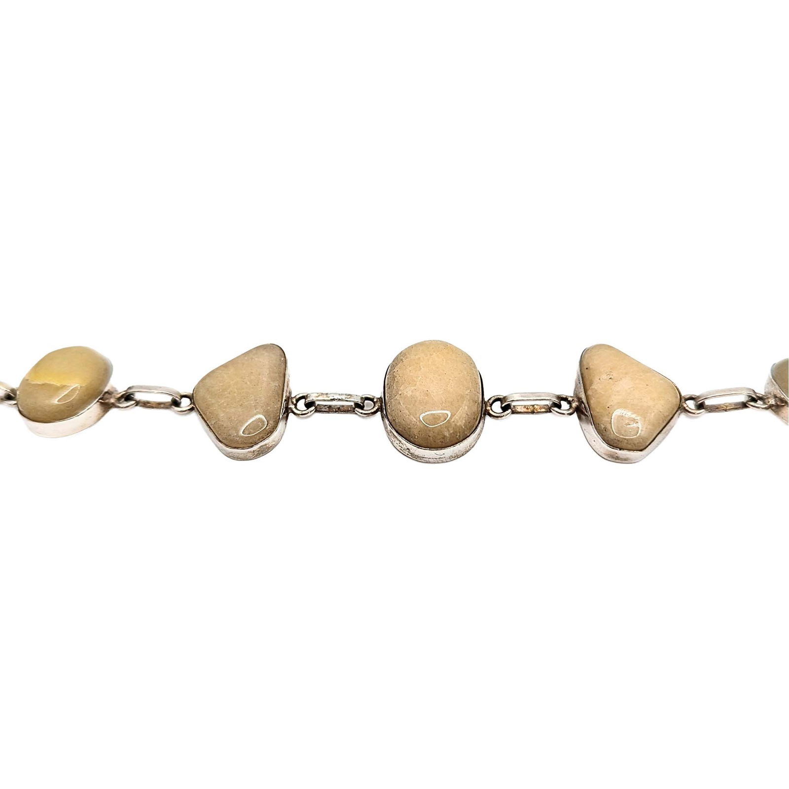 Sterling Silver Jade Link Toggle Bracelet - 3