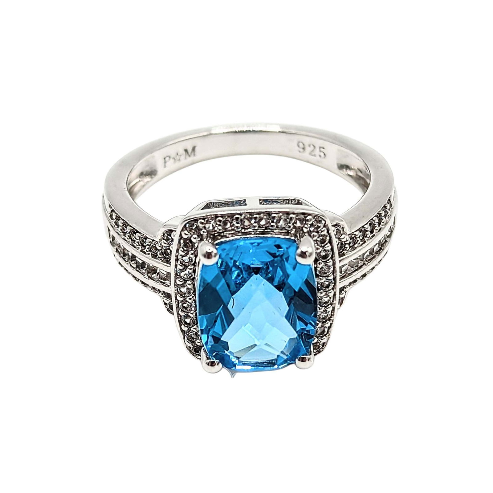 Sterling Silver Topaz Diamond Ring (1 of 3)