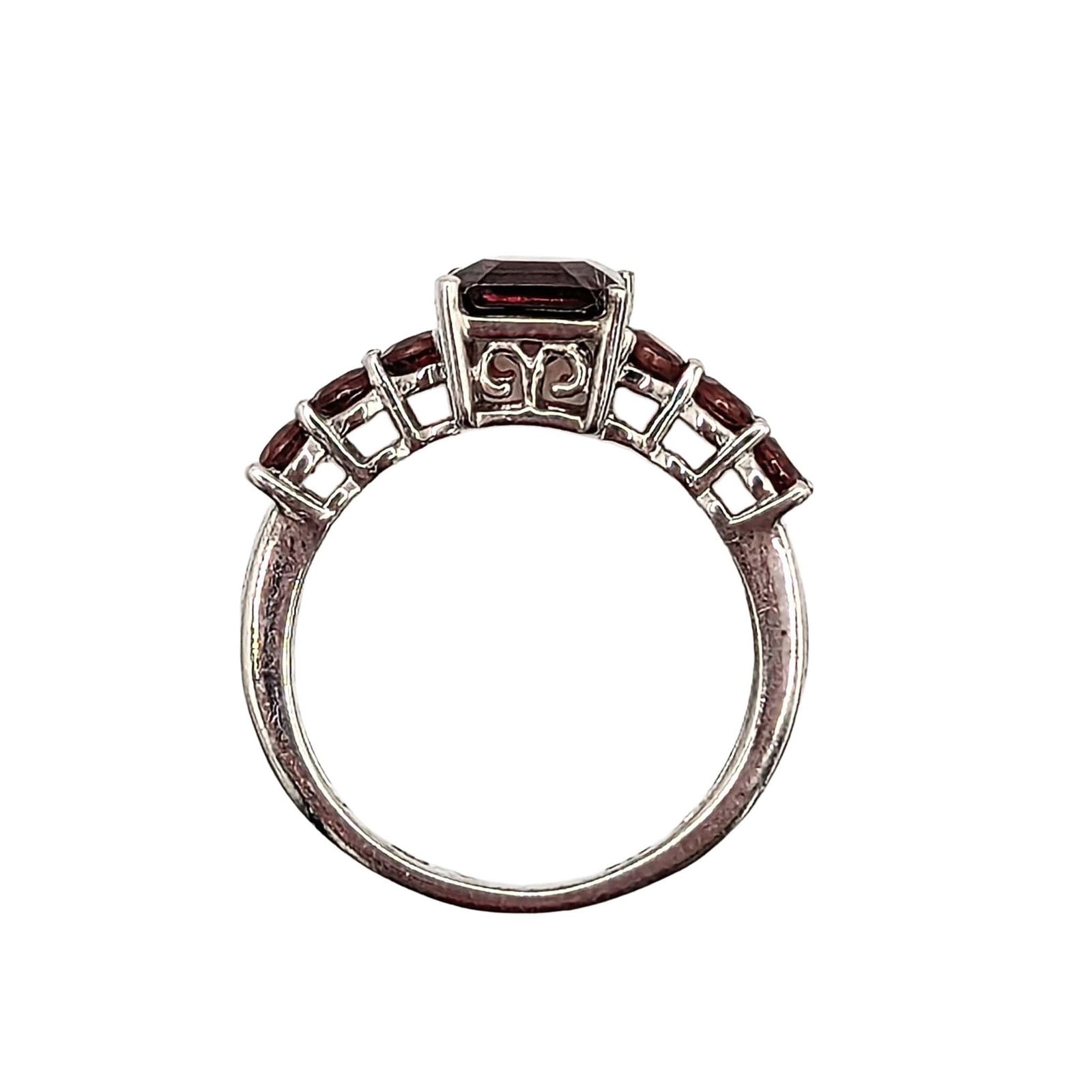 Sterling Silver Garnet Ring - 2