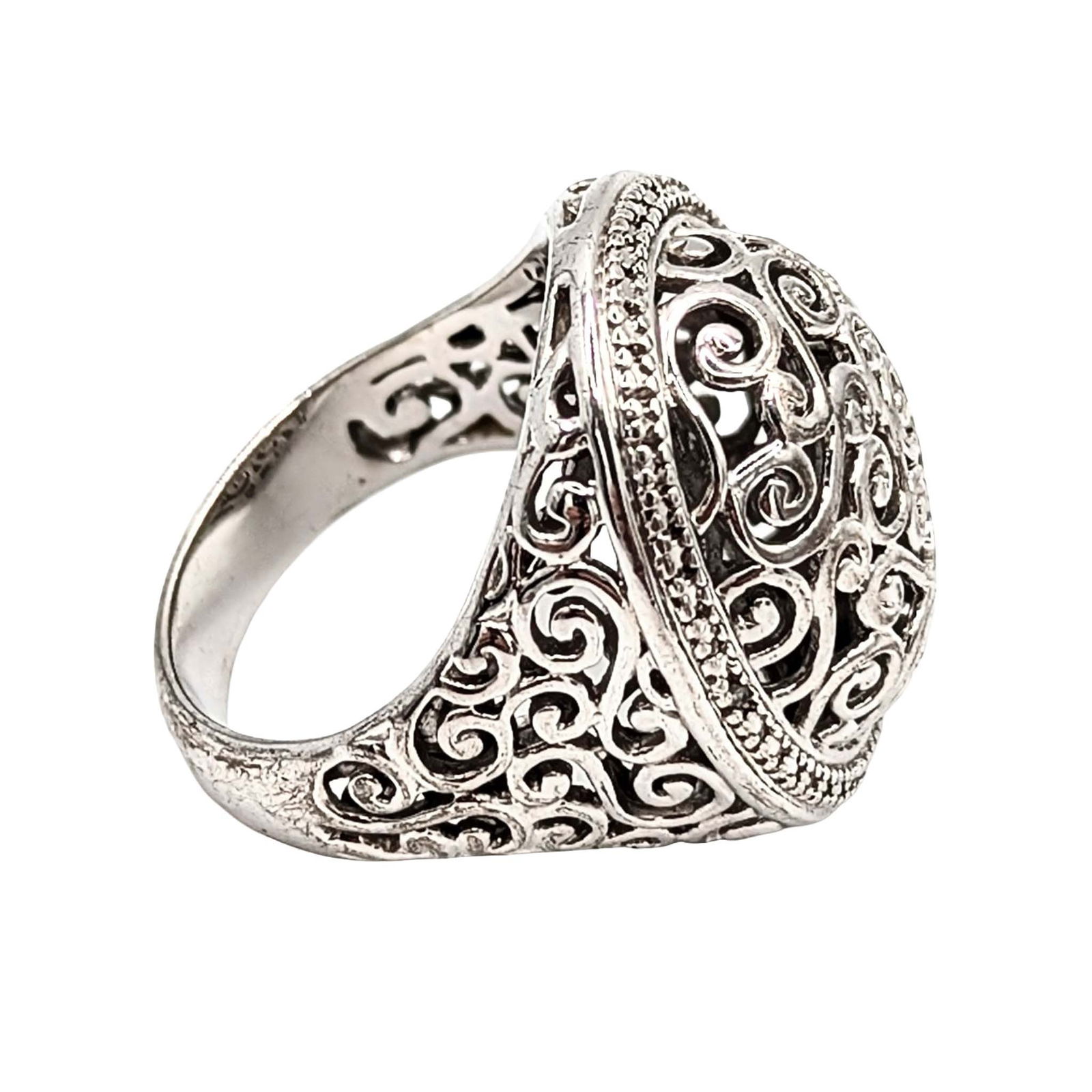 Ross Simons Sterling Silver Scroll Work Ring - 2
