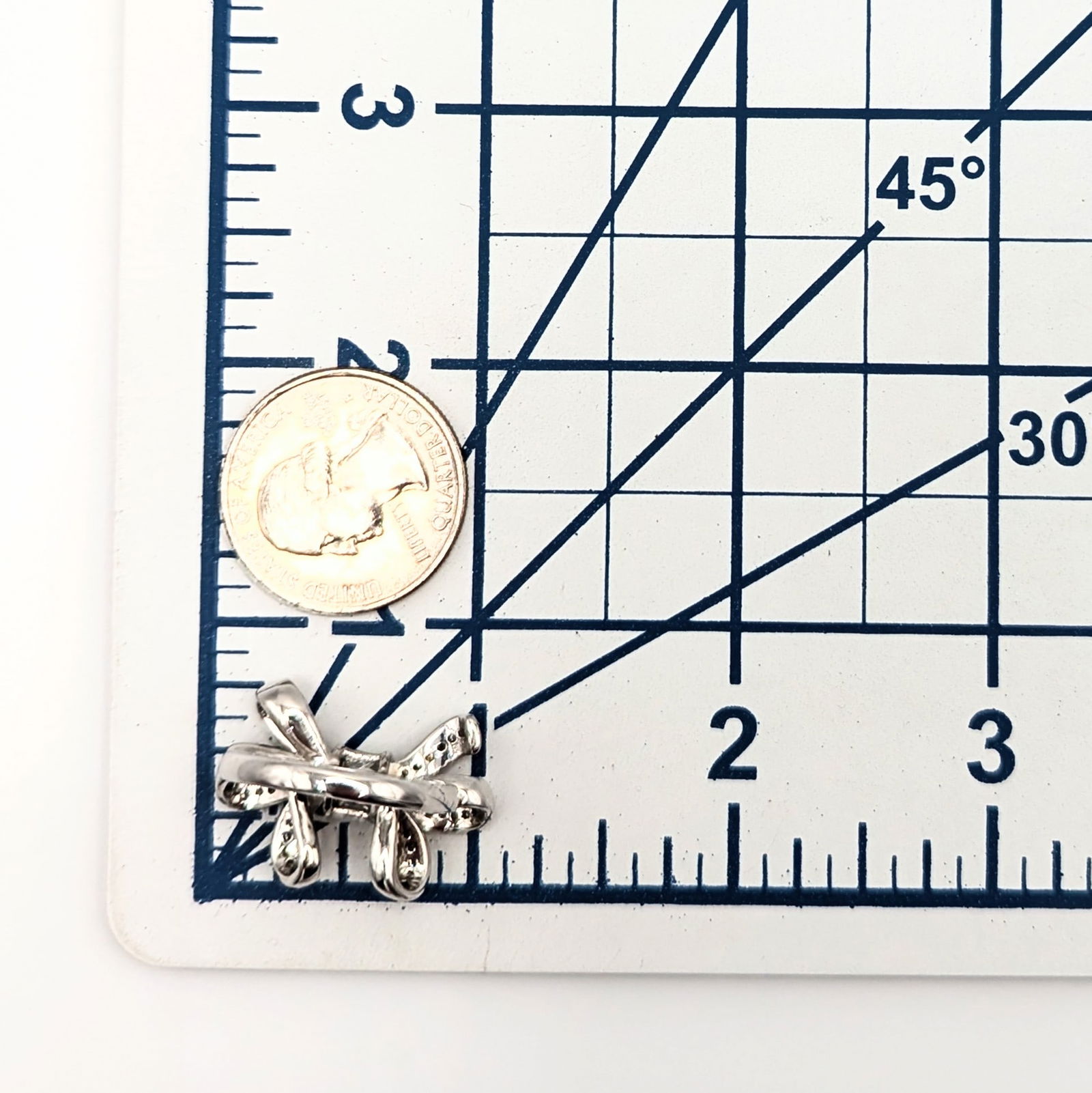 Sterling Silver Diamond Bow Ring - 3