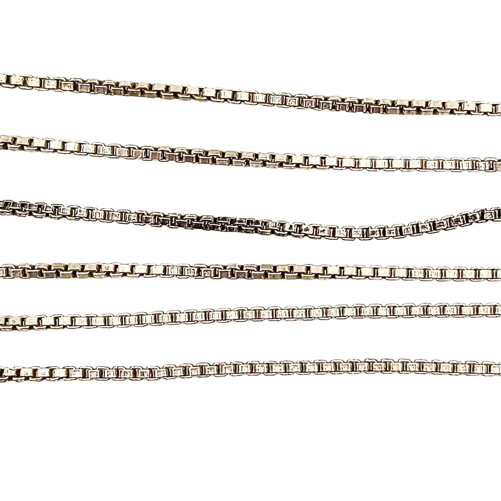 Sterling Silver Box Chain Necklace: Sterling Silver 1mm Box Chain Necklace 16in Length 2.1g