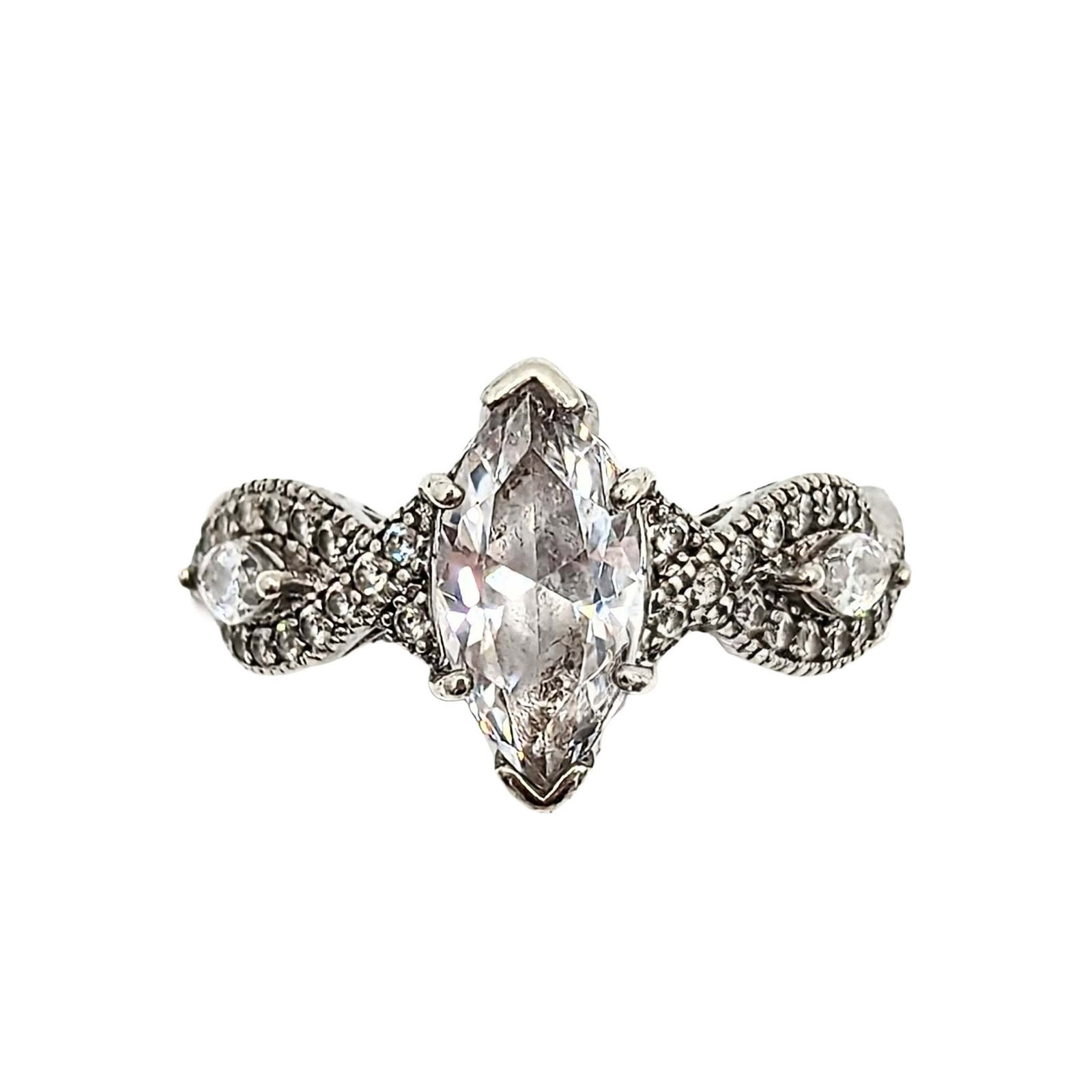 Sterling Silver CZ Marquise Cut Ring (1 of 3)