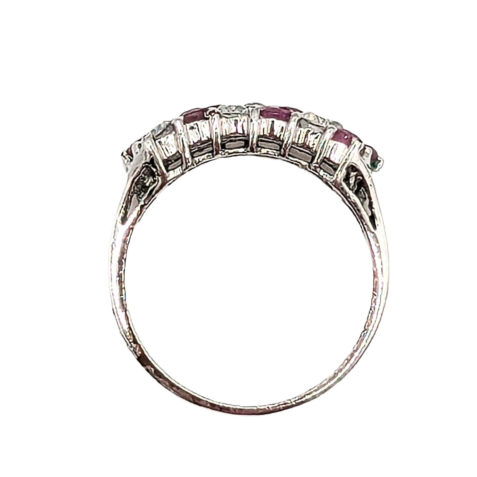Sterling Silver Ruby CZ Band Ring - 2